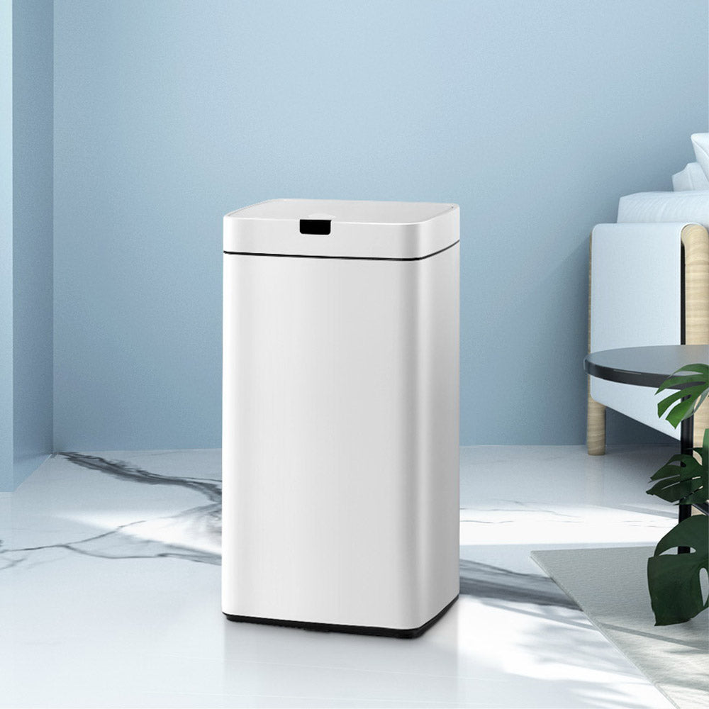 Devanti 45L Motion Sensor Bin - White