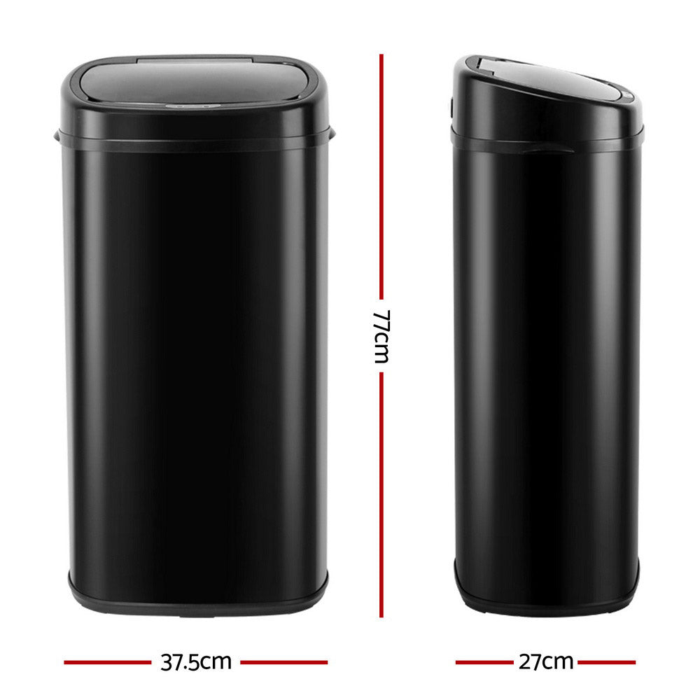 Devanti 68L Motion Sensor Bin - Black