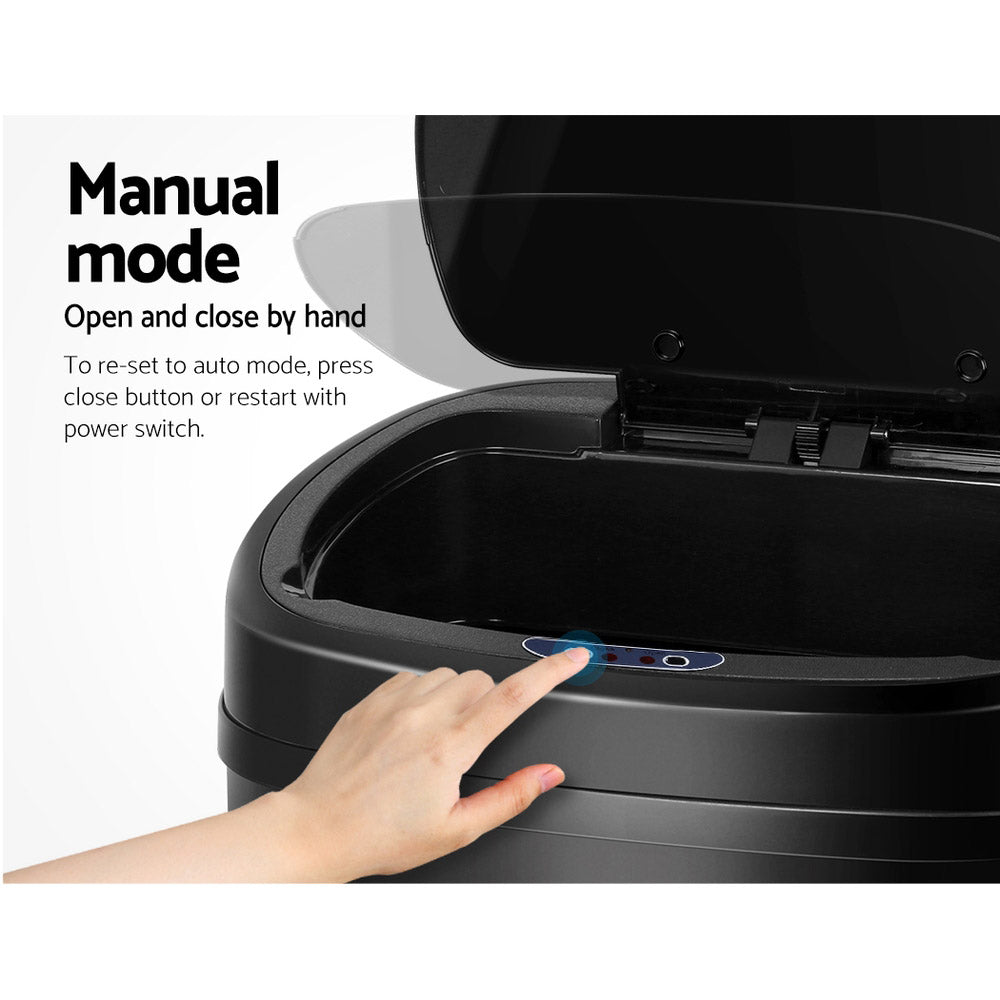 Devanti 68L Motion Sensor Bin - Black