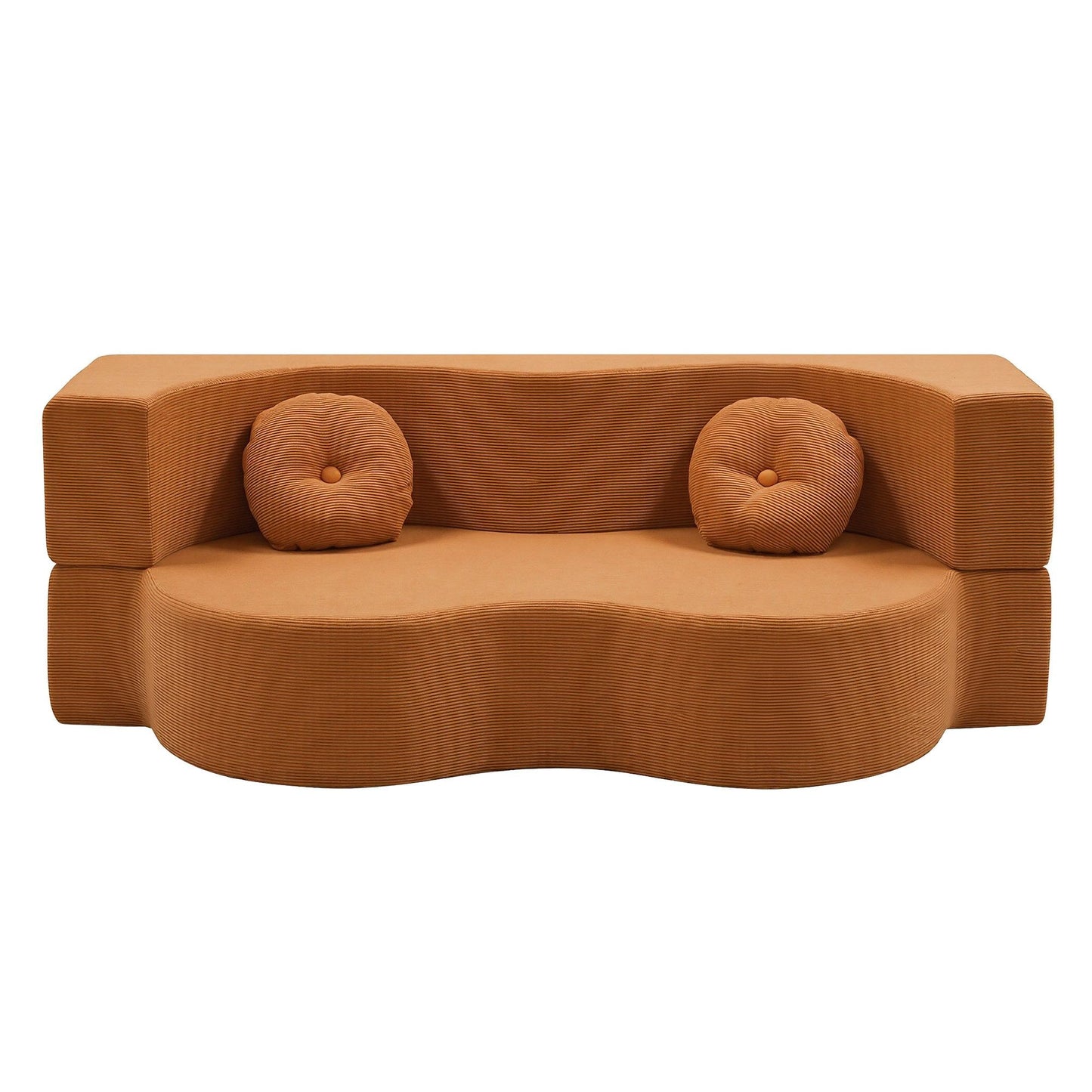 Artiss Folding Sofa Bed Floor Couch - Orange