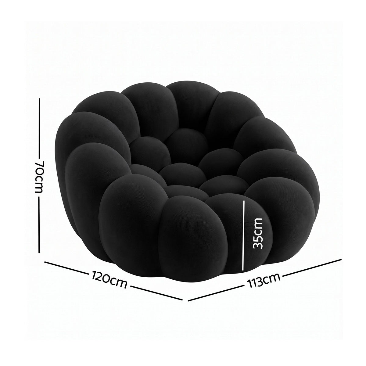 Artiss Bubble Floor Sofa - Grey