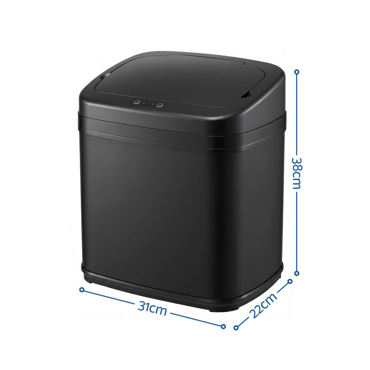Devanti 15L Motion Sensor Bin Touchless Bins Soft-Close Rubbish Trash Can Black