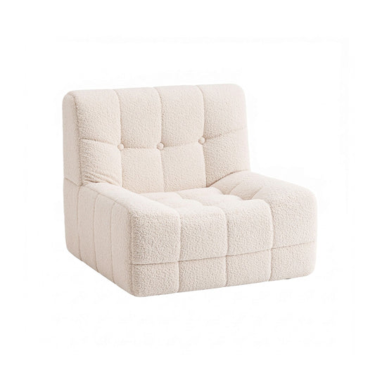 Artiss Single Boneless Fabric Sofa - White