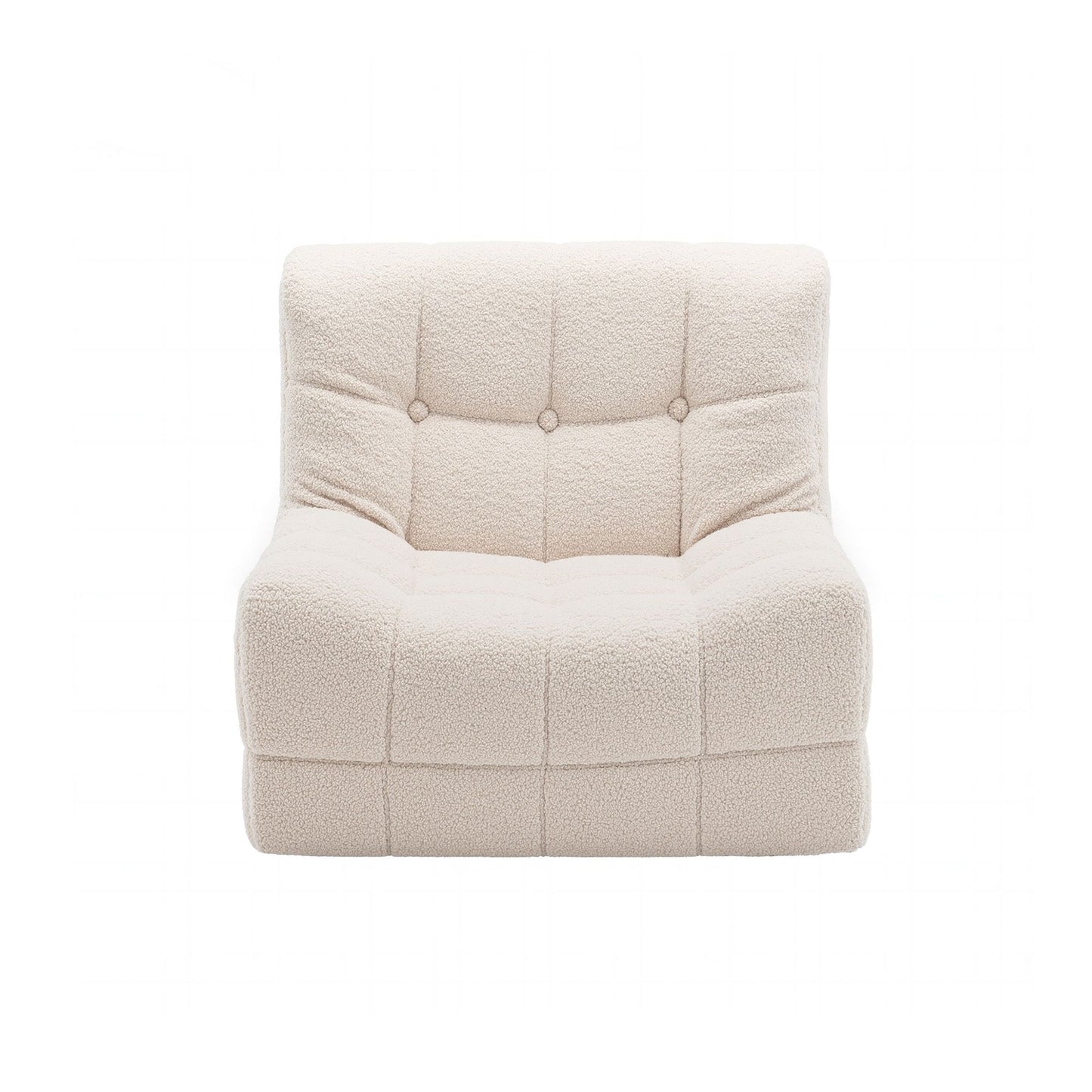 Artiss Single Boneless Fabric Sofa - White