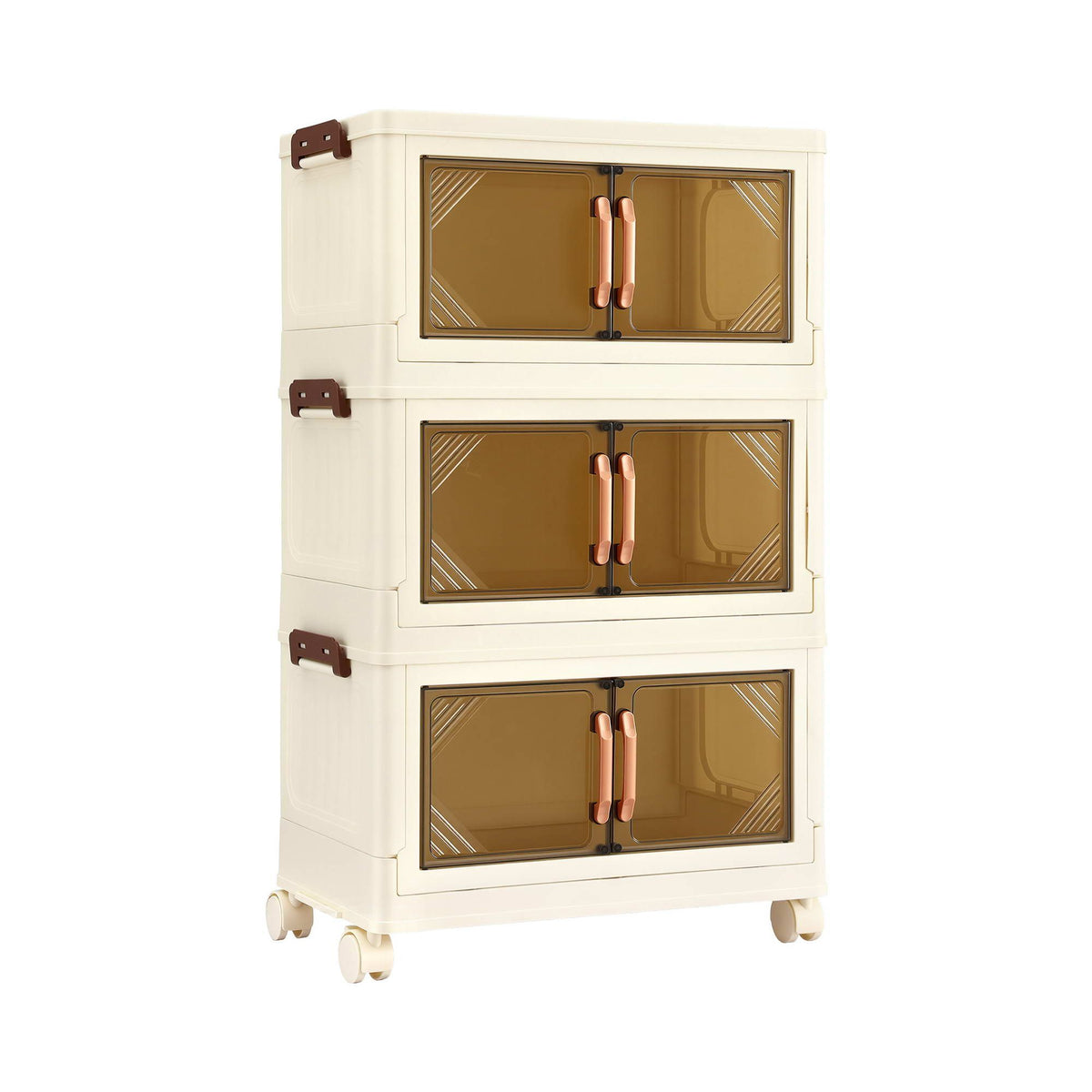 Artiss 3-Tier Foldable Storage Cabinet - White