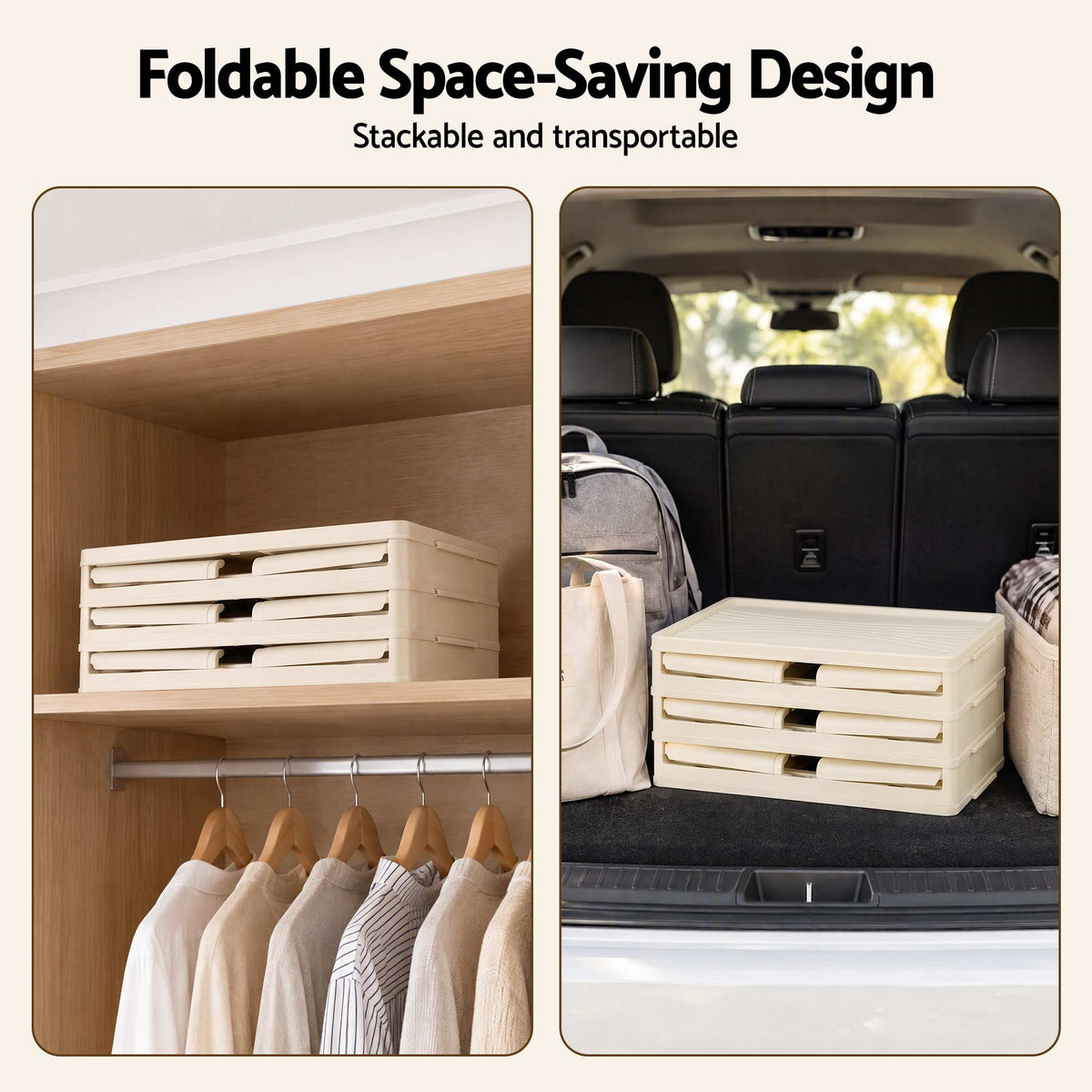 Artiss 3-Tier Foldable Storage Cabinet - White