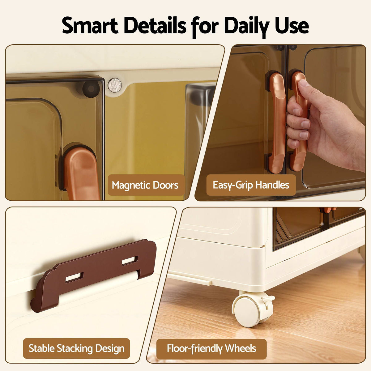 Artiss 3-Tier Foldable Storage Cabinet - White