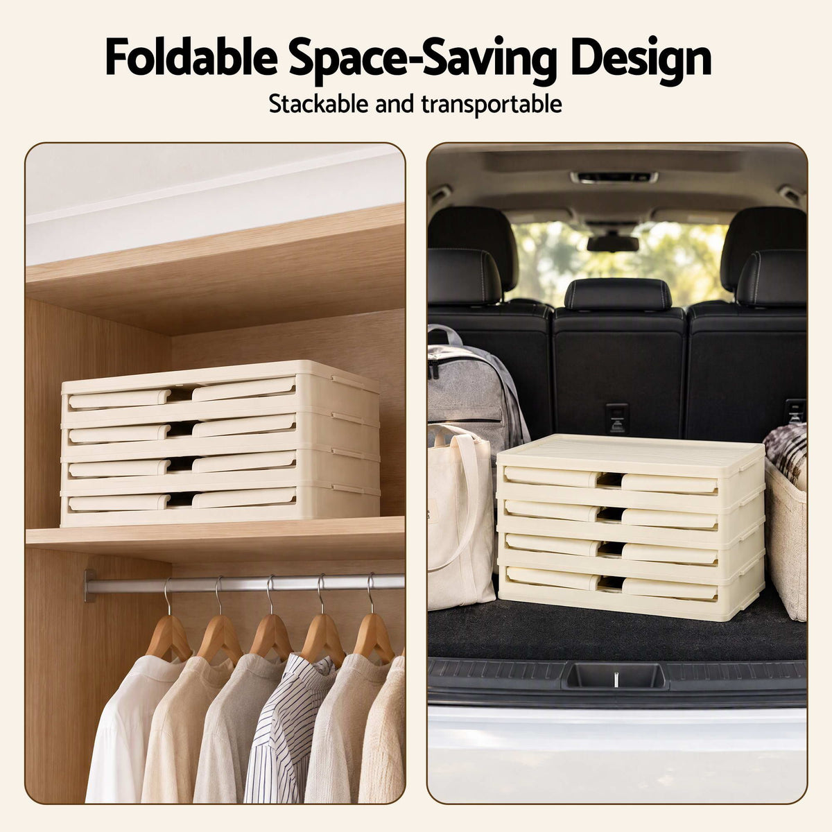 Artiss 4-Tier Foldable Storage Cabinet - White