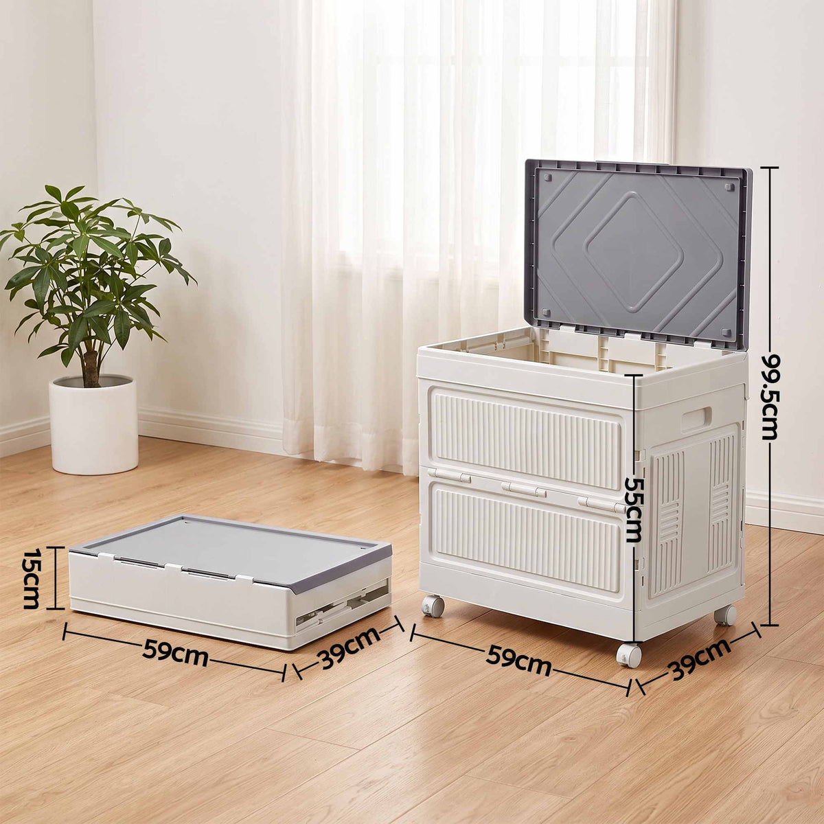 Artiss Foldable Storage Cabinet with Flip-Top - White