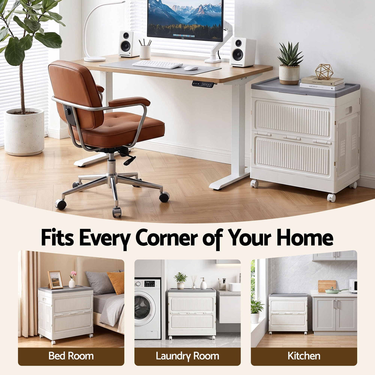 Artiss Foldable Storage Cabinet with Flip-Top - White
