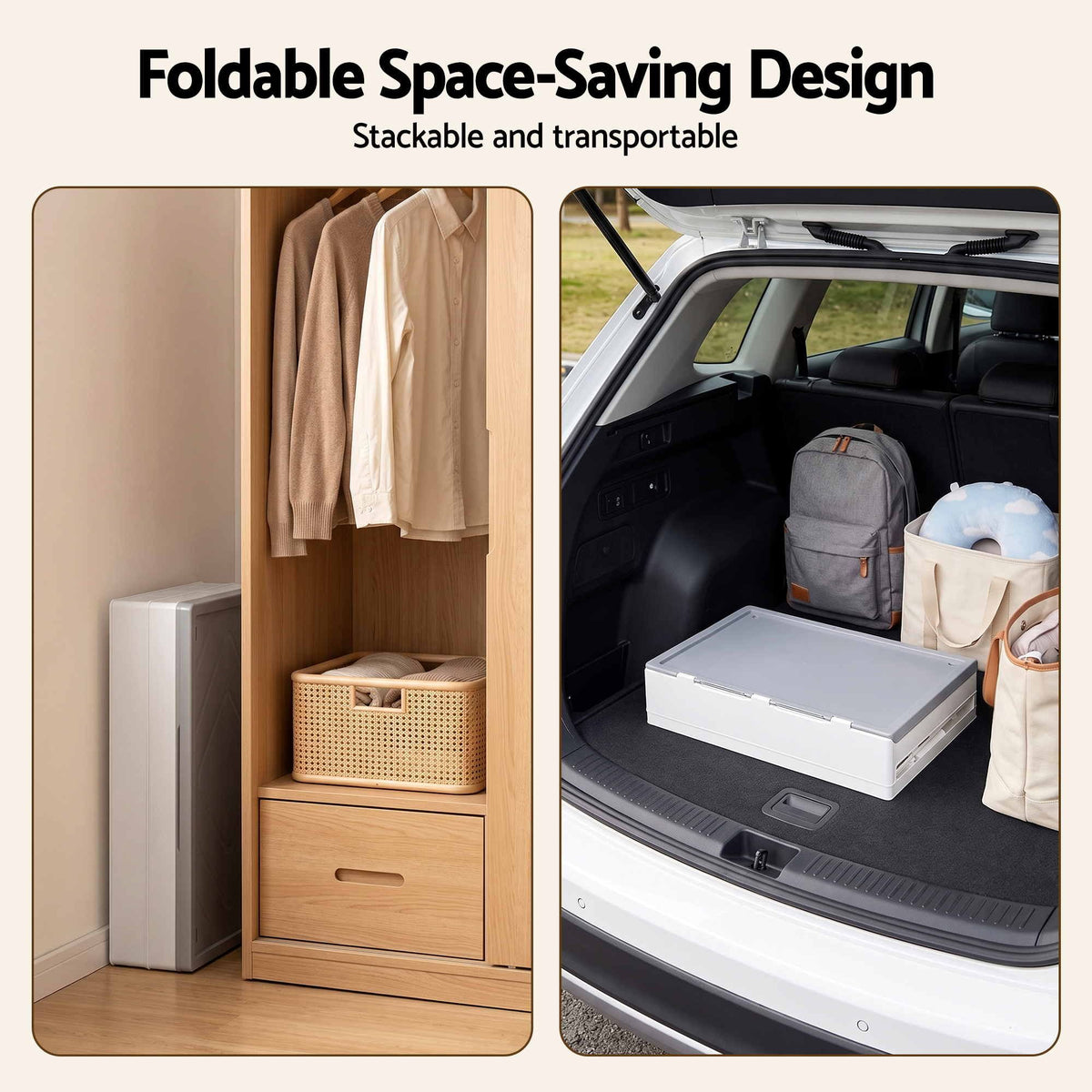 Artiss Foldable Storage Cabinet with Flip-Top - White