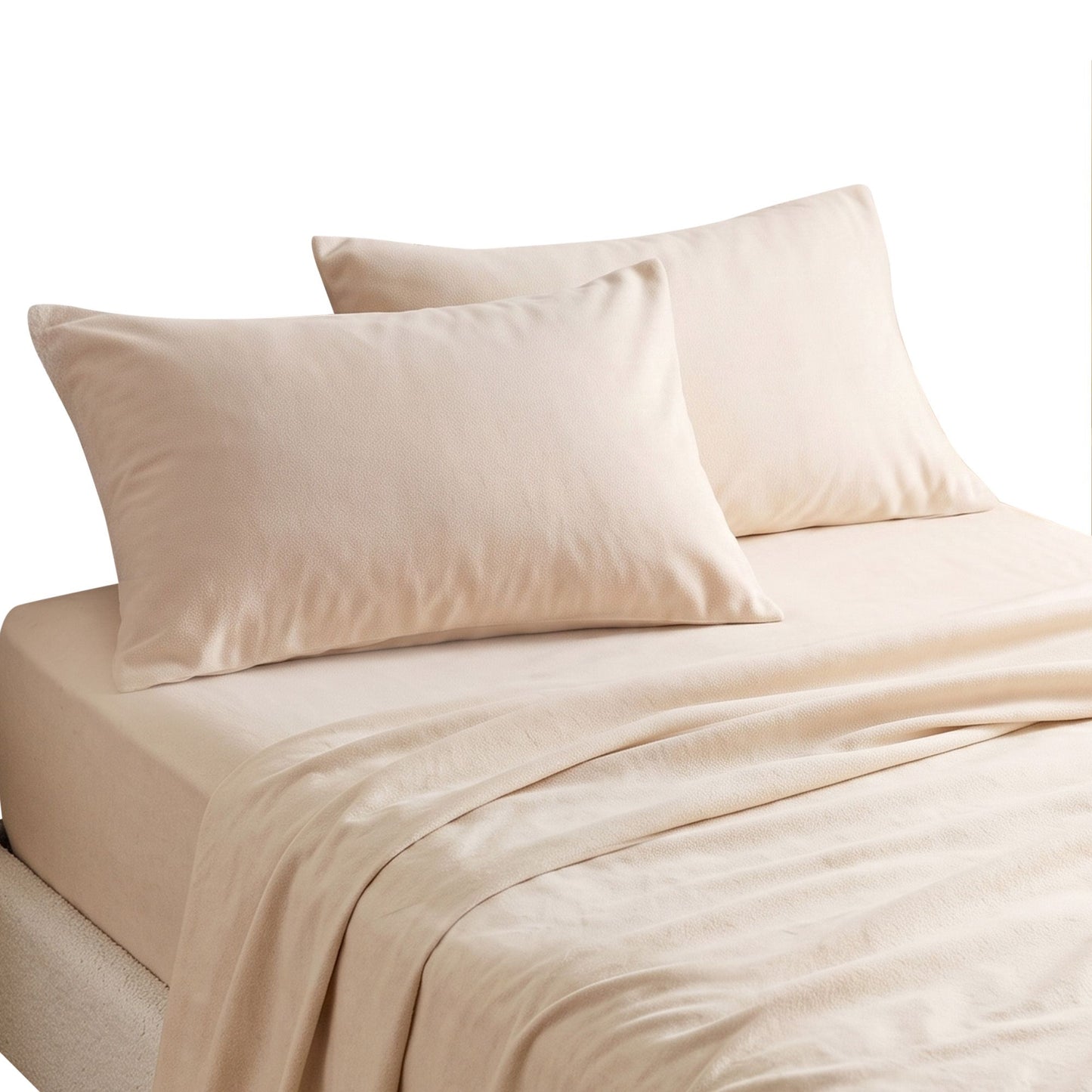 Giselle 150 GSM Micro Flannel Sheet Set - Single - Cream White