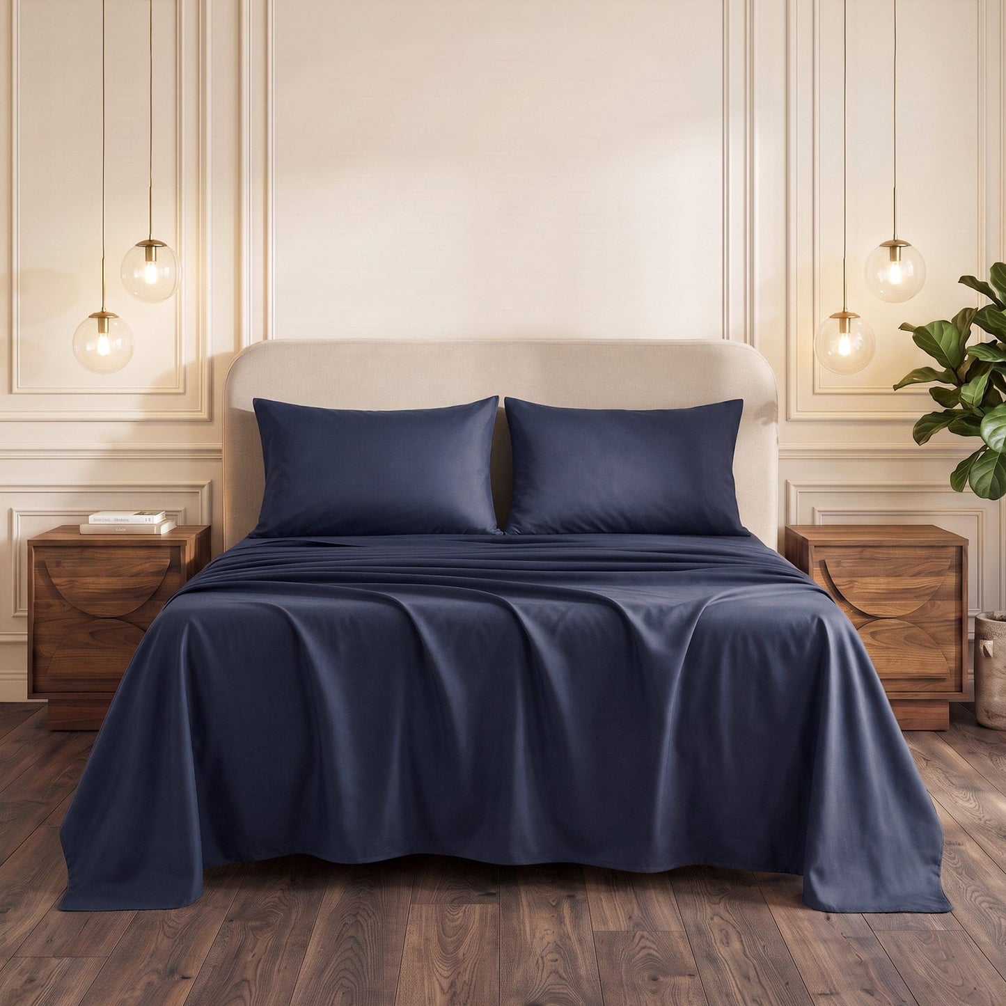 Giselle 500TC Cotton Sheet Set - Queen - Navy Blue