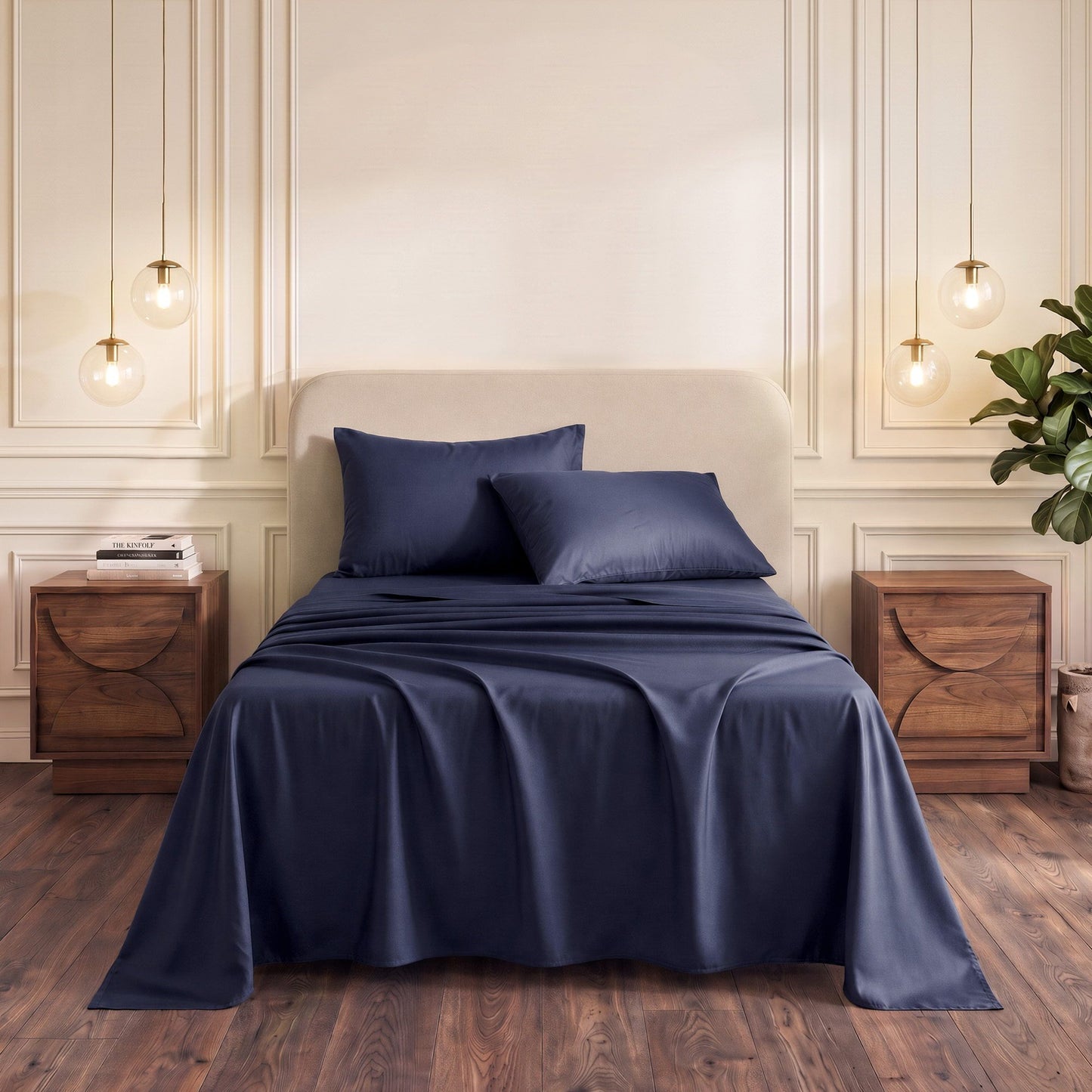Giselle 500TC Cotton Sheet Set - Single - Navy Blue
