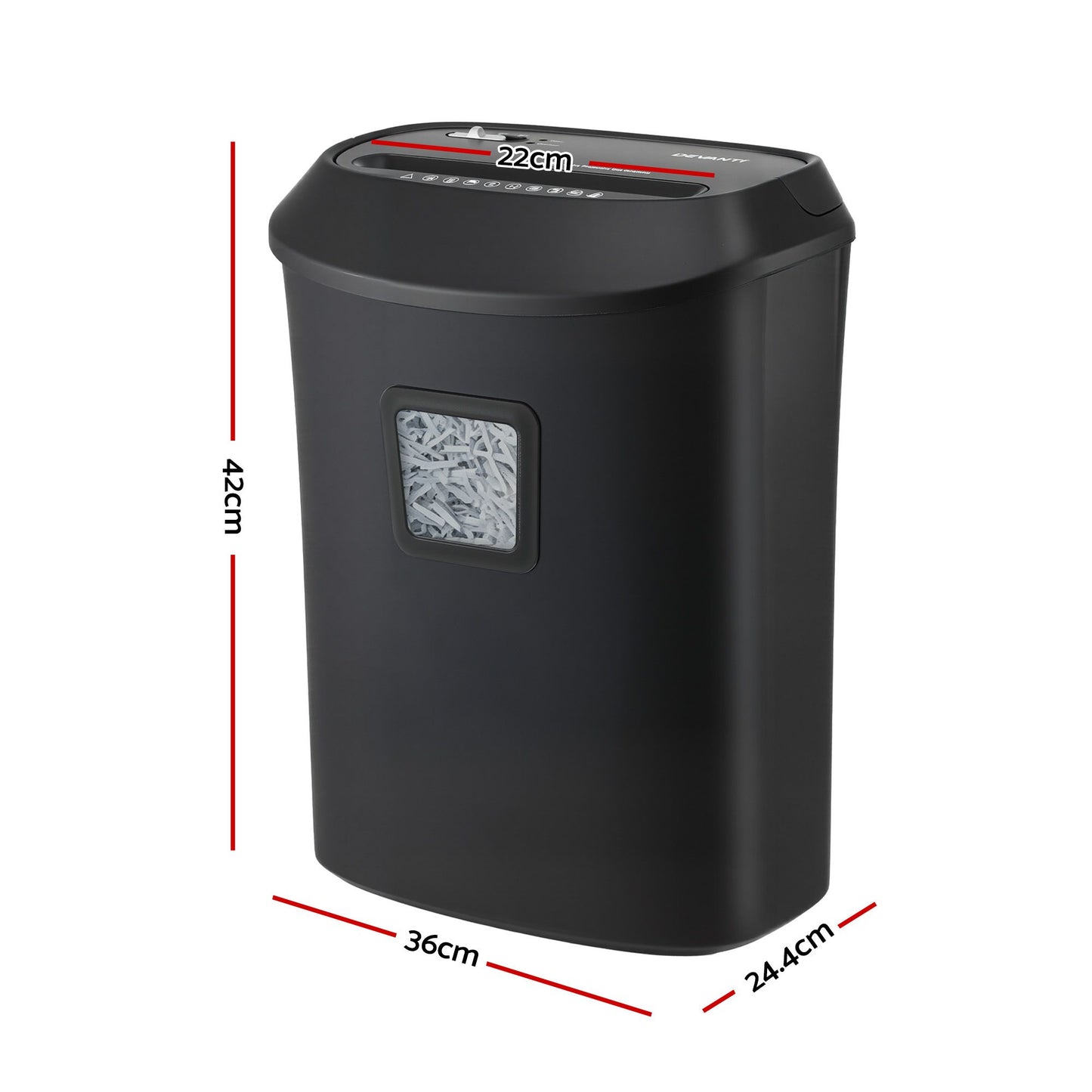 Devanti 25L Paper Shredder - 14-Sheet Cross-Cut
