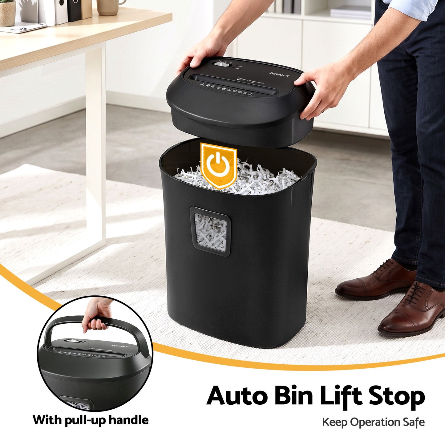 Devanti 25L Paper Shredder - 14-Sheet Cross-Cut