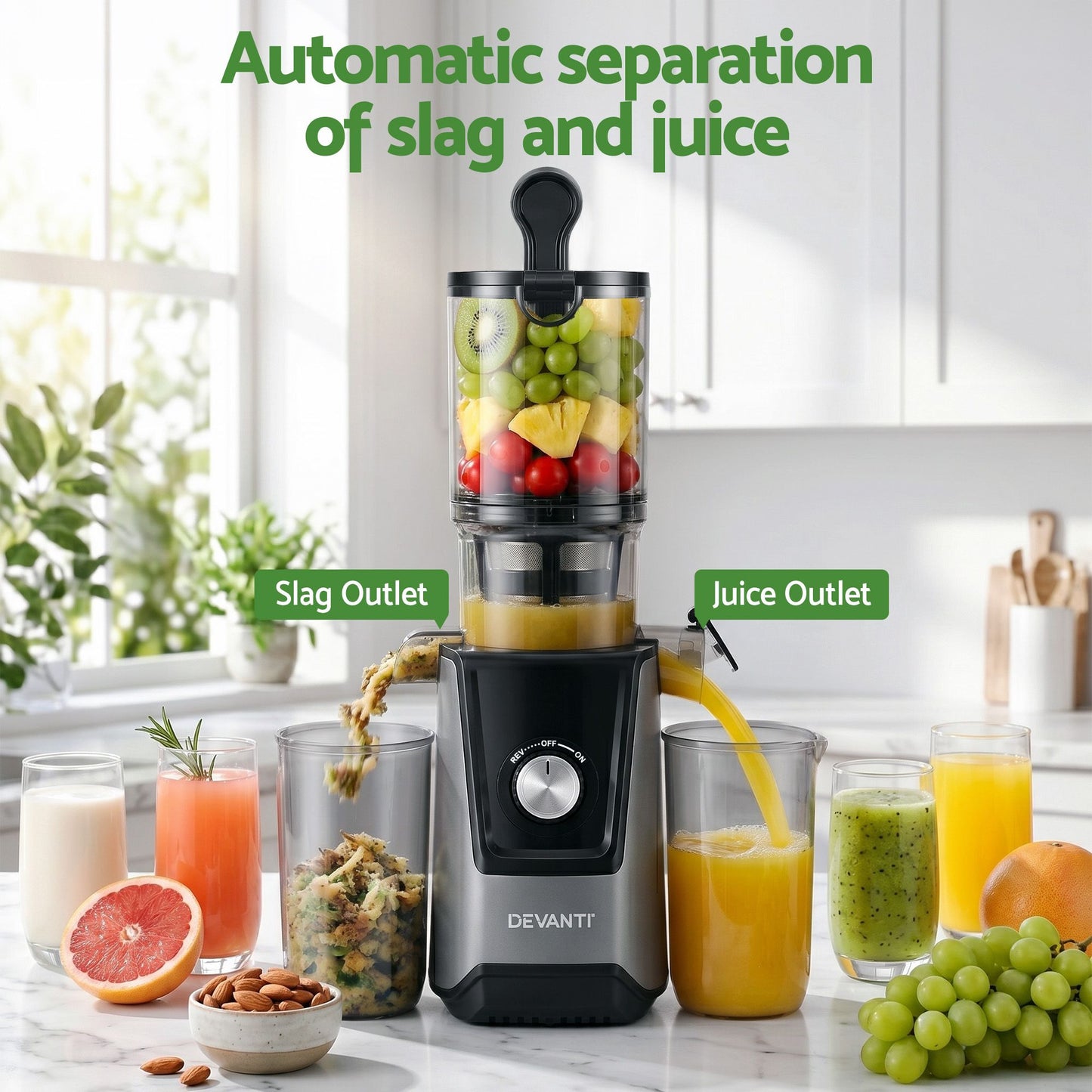 Devanti 200W Cold Press Slow Juicer