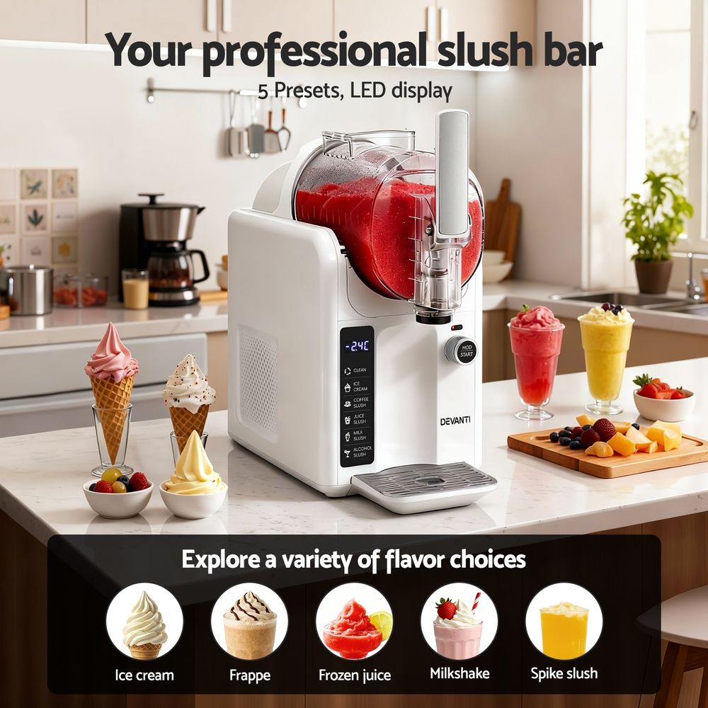Devanti 5-in-1 Slushie & Ice Cream Maker 2L