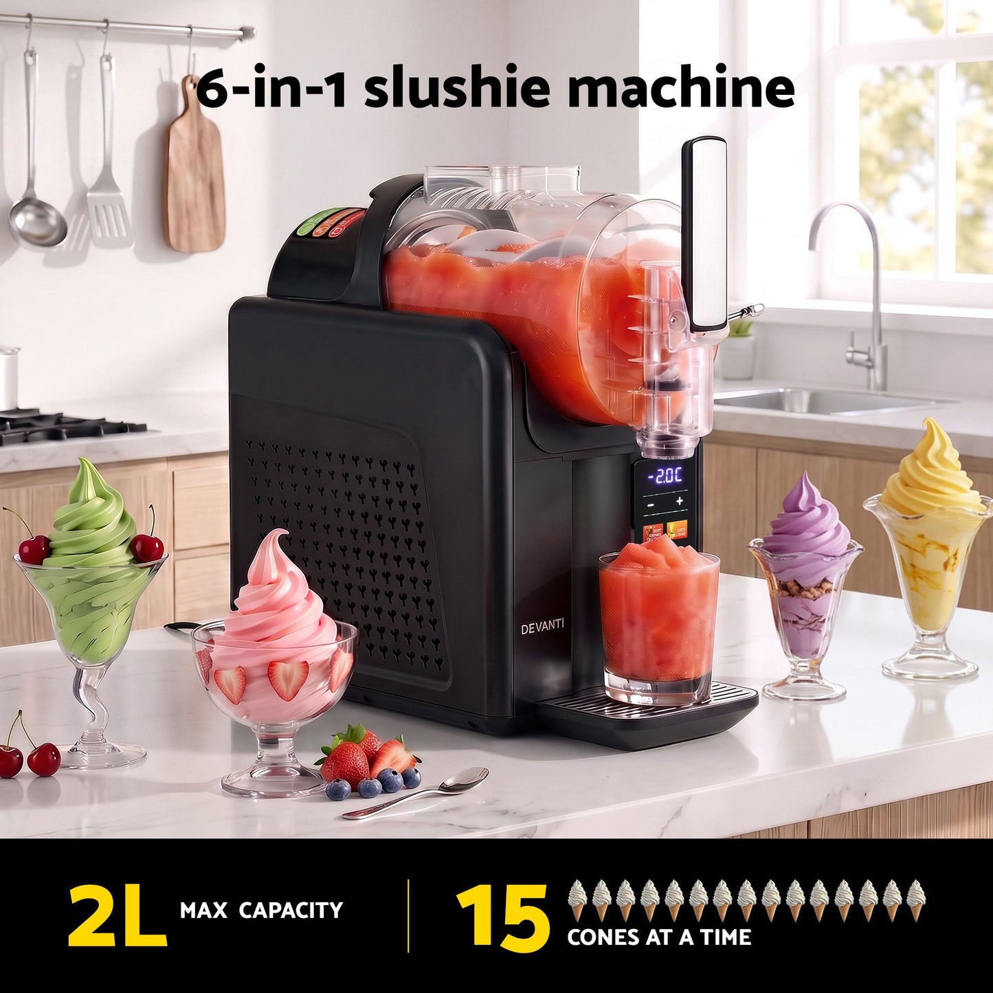 Devanti 2L Slushie Machine - Black