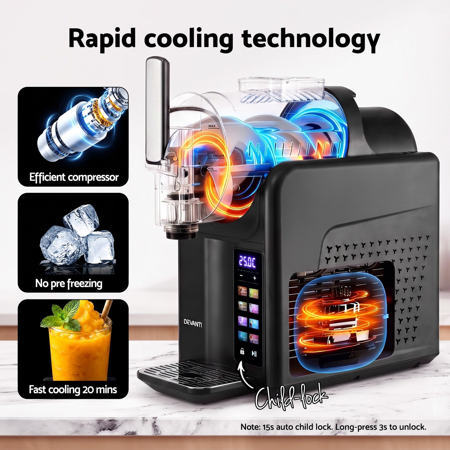 Devanti 2L Slushie Machine - Black