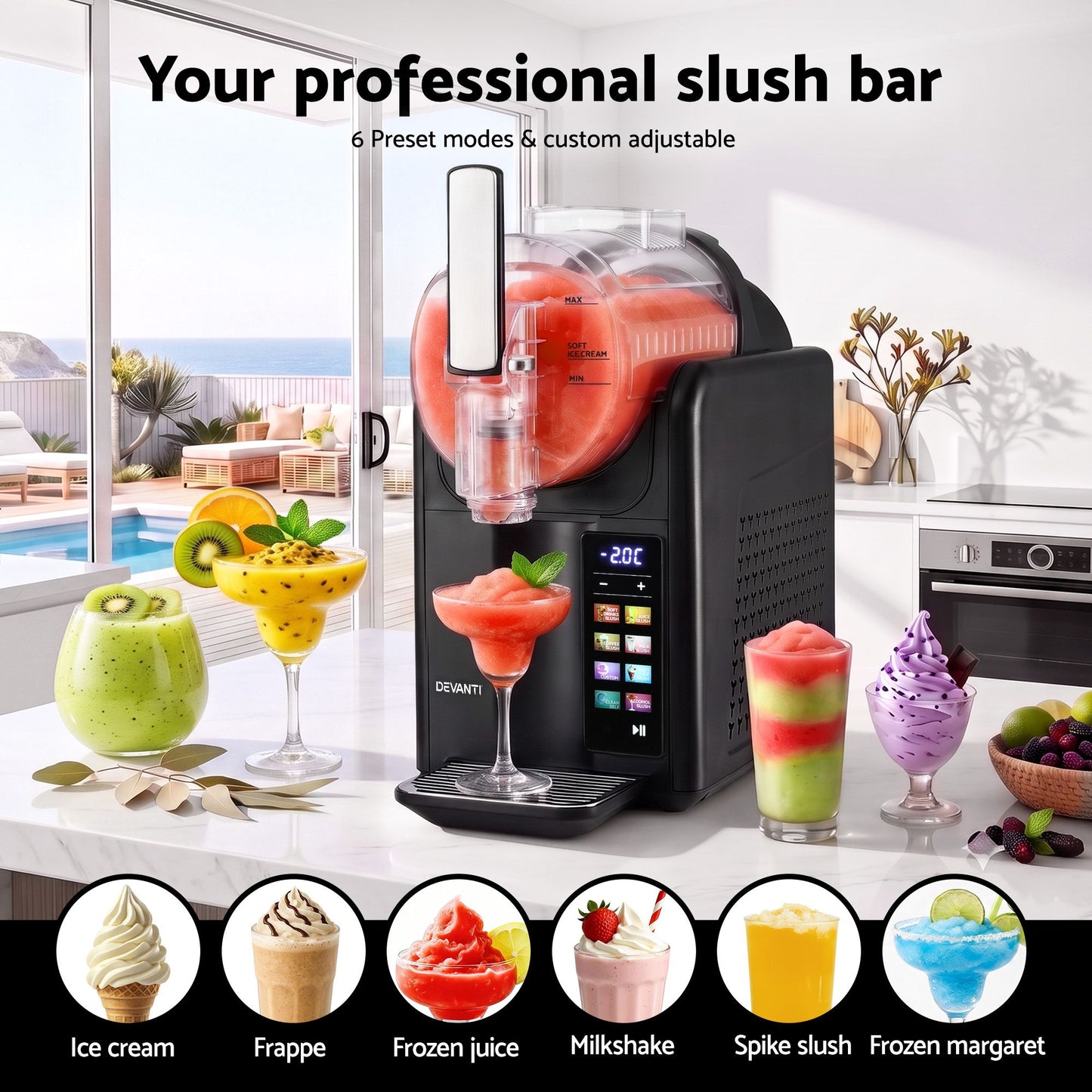 Devanti 2L Slushie Machine - Black