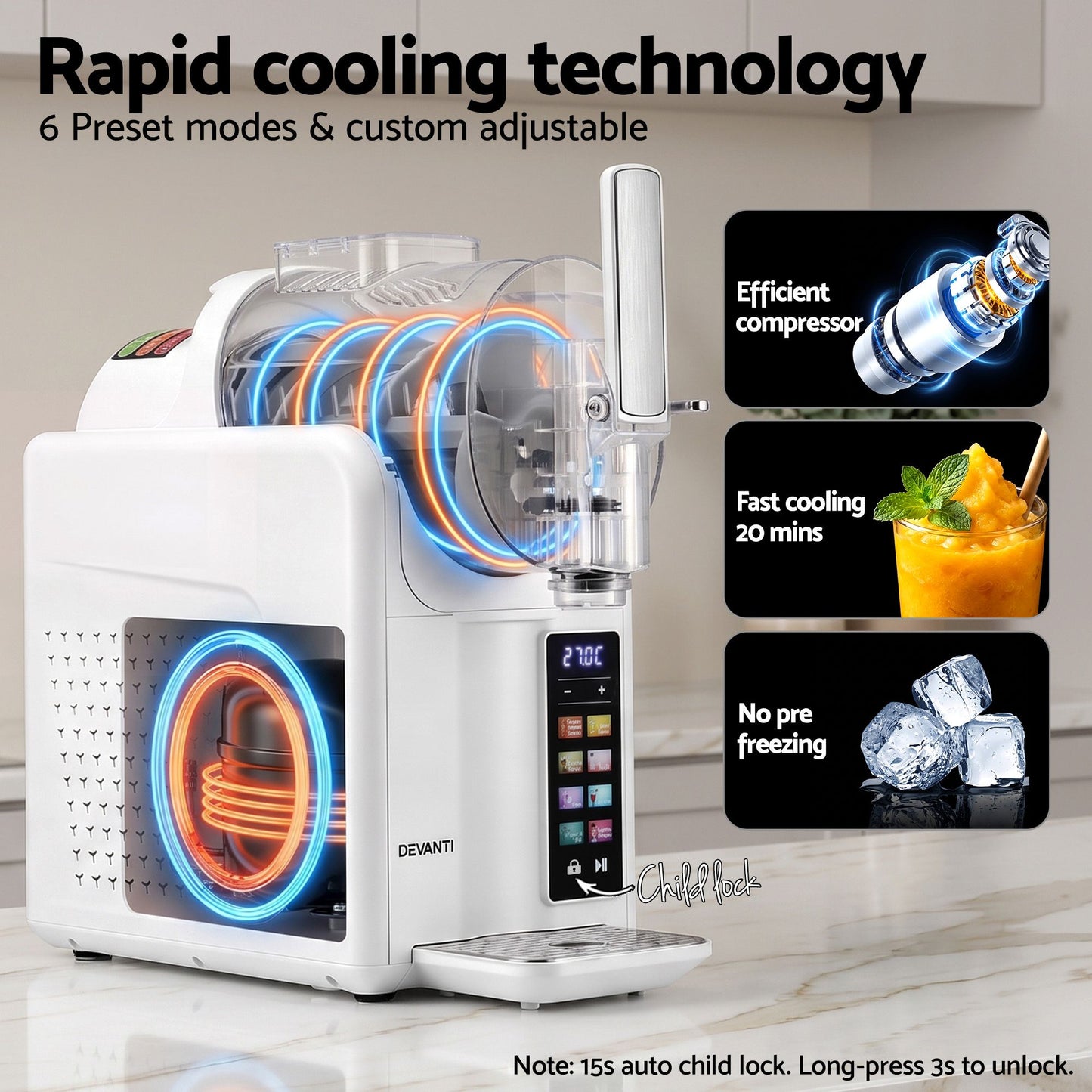 Devanti 2L Slushie Machine - White
