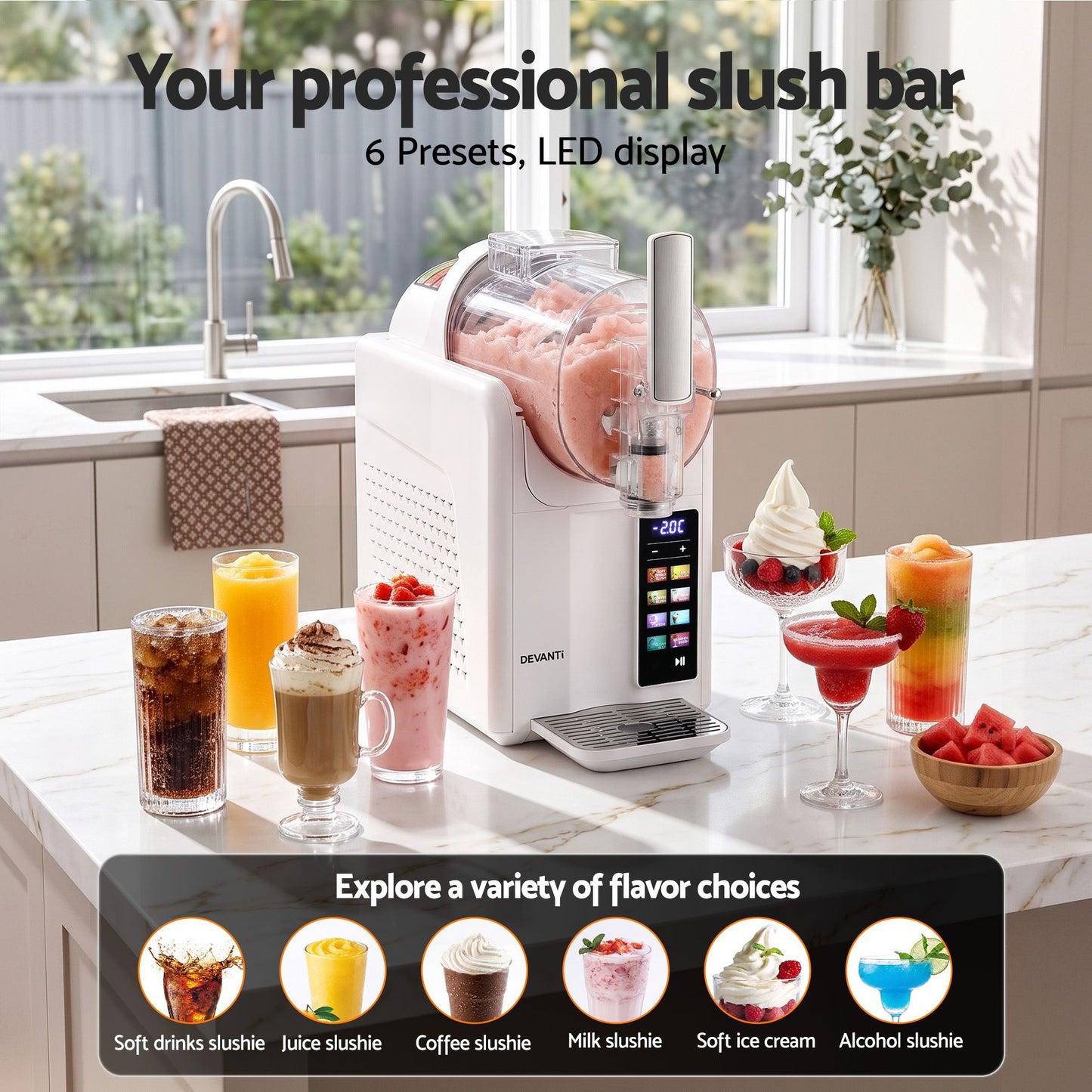 Devanti 2L Slushie Machine - White