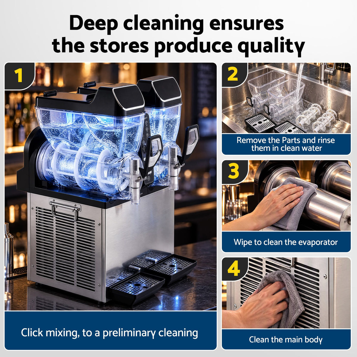 Devanti Commercial Slushie Machine 15L x2 Frozen Drink Maker Dual Tank Silver