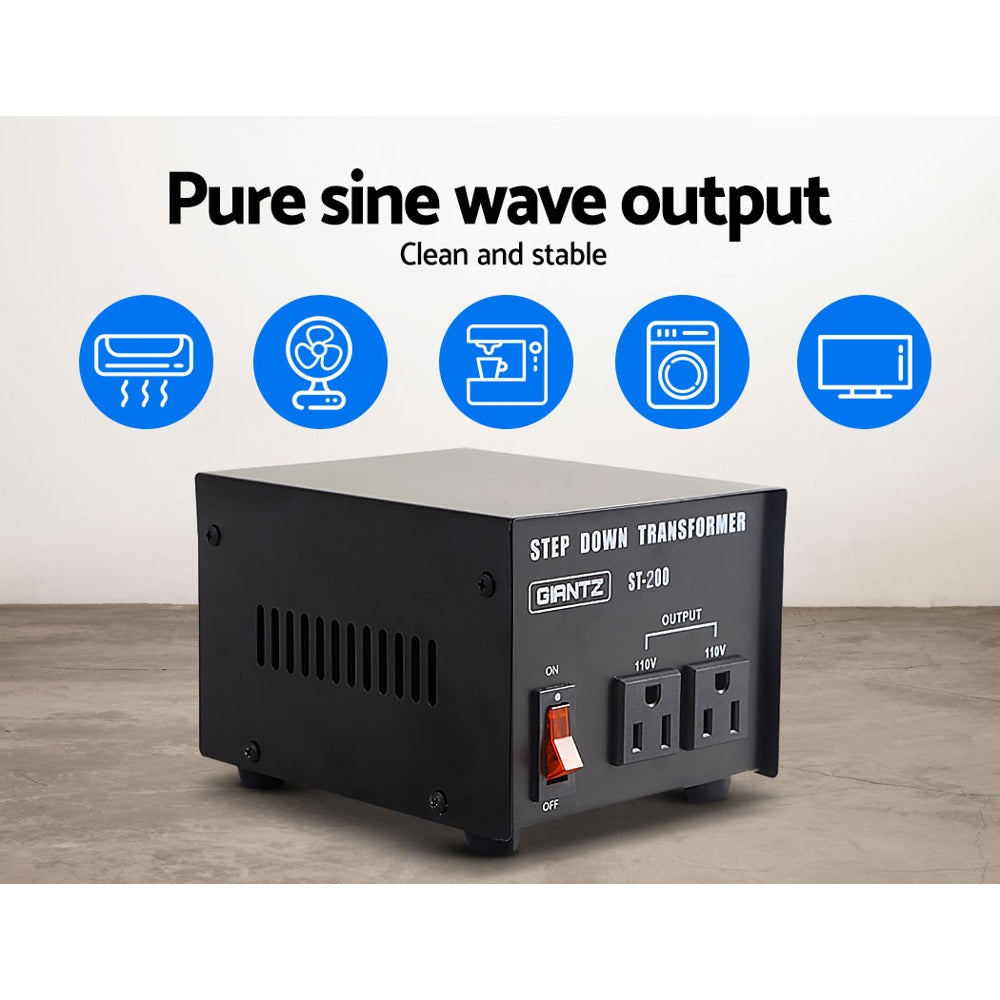 Giantz Step Down Transformer 200W - 240V to 110V