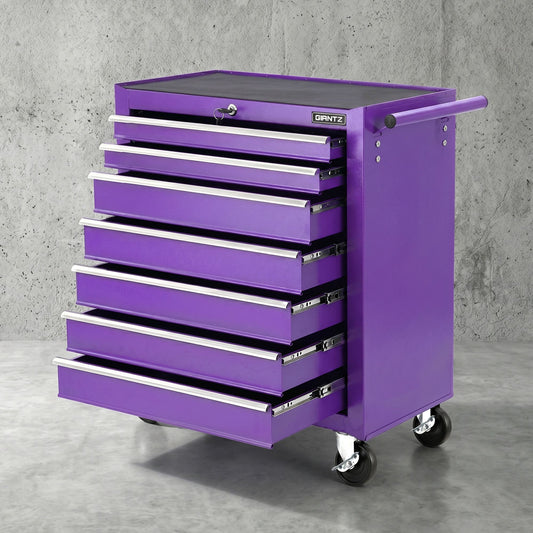 Giantz 7-Drawer Tool Chest Trolley - Purple