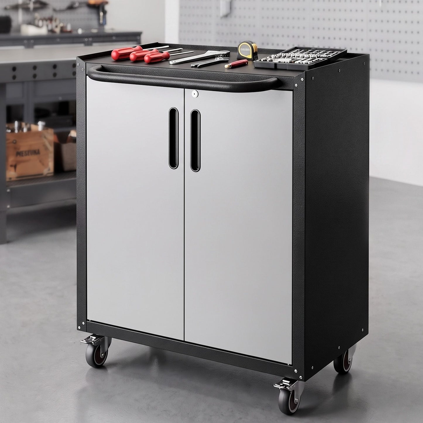 Giantz Rolling Tool Cabinet - Black & Grey