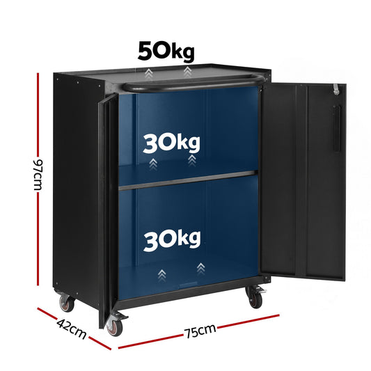Giantz Rolling Tool Cabinet - Black