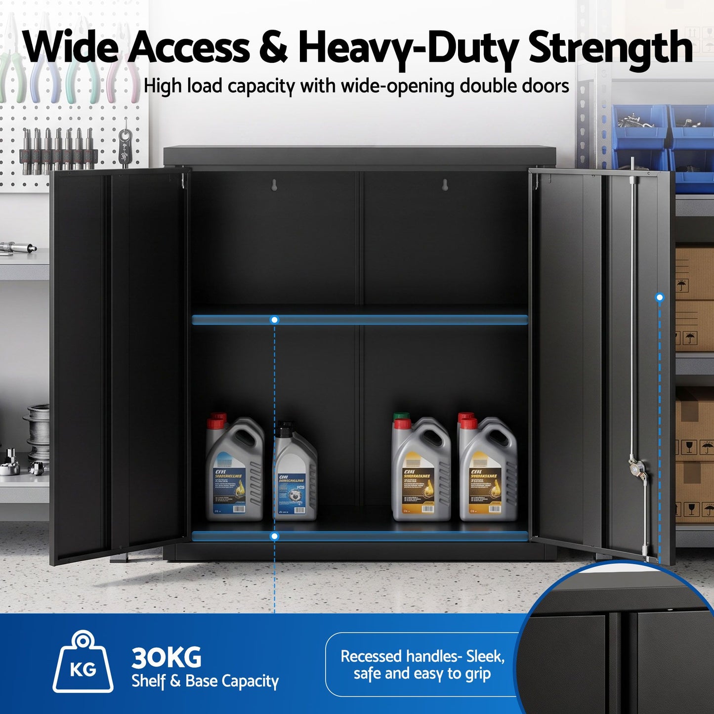 Giantz Wall-Mount Tool Cabinet - Black