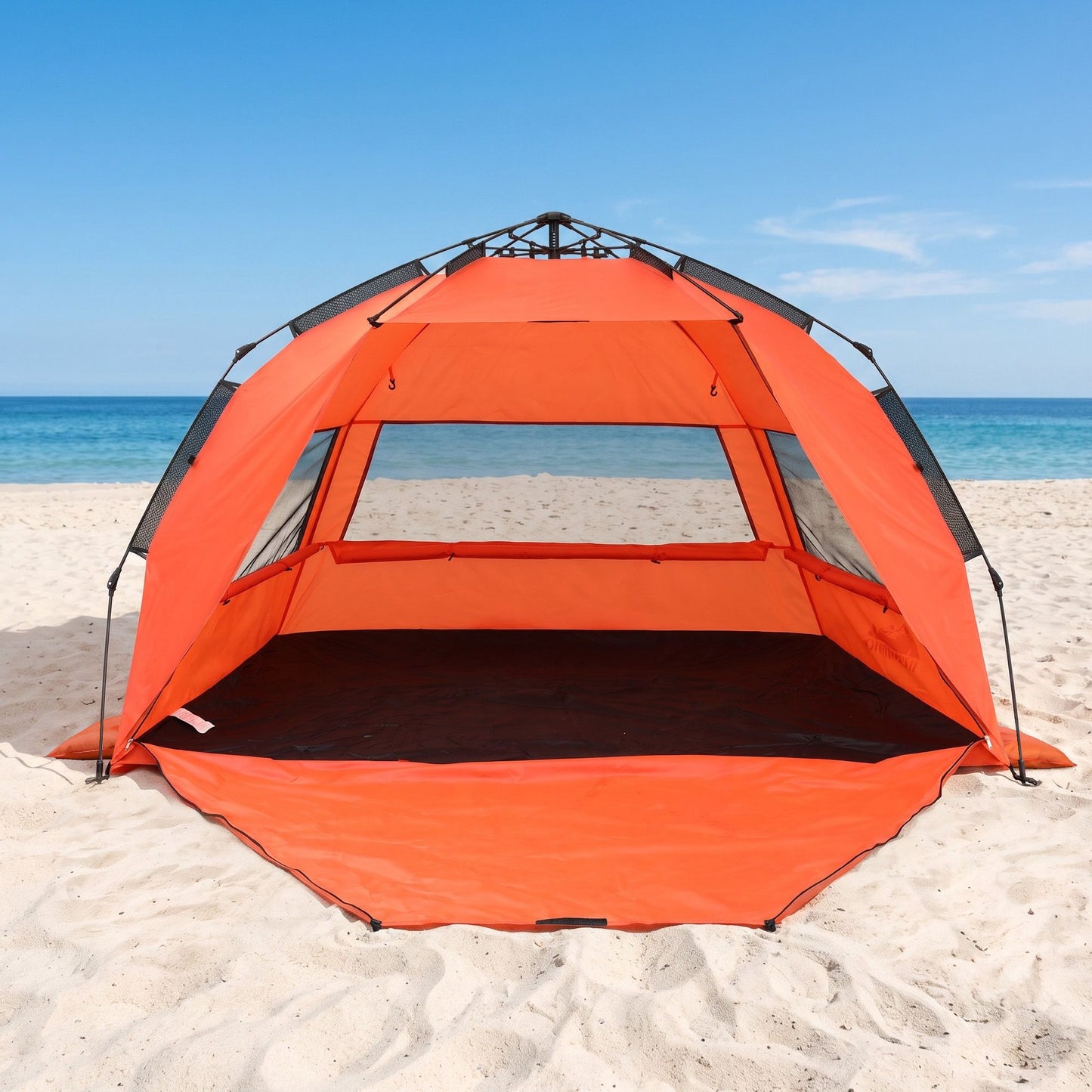 Weisshorn Beach Tent 3-4 Person Pop Up Sun Shade UPF 50 Automatic Outdoor Orange