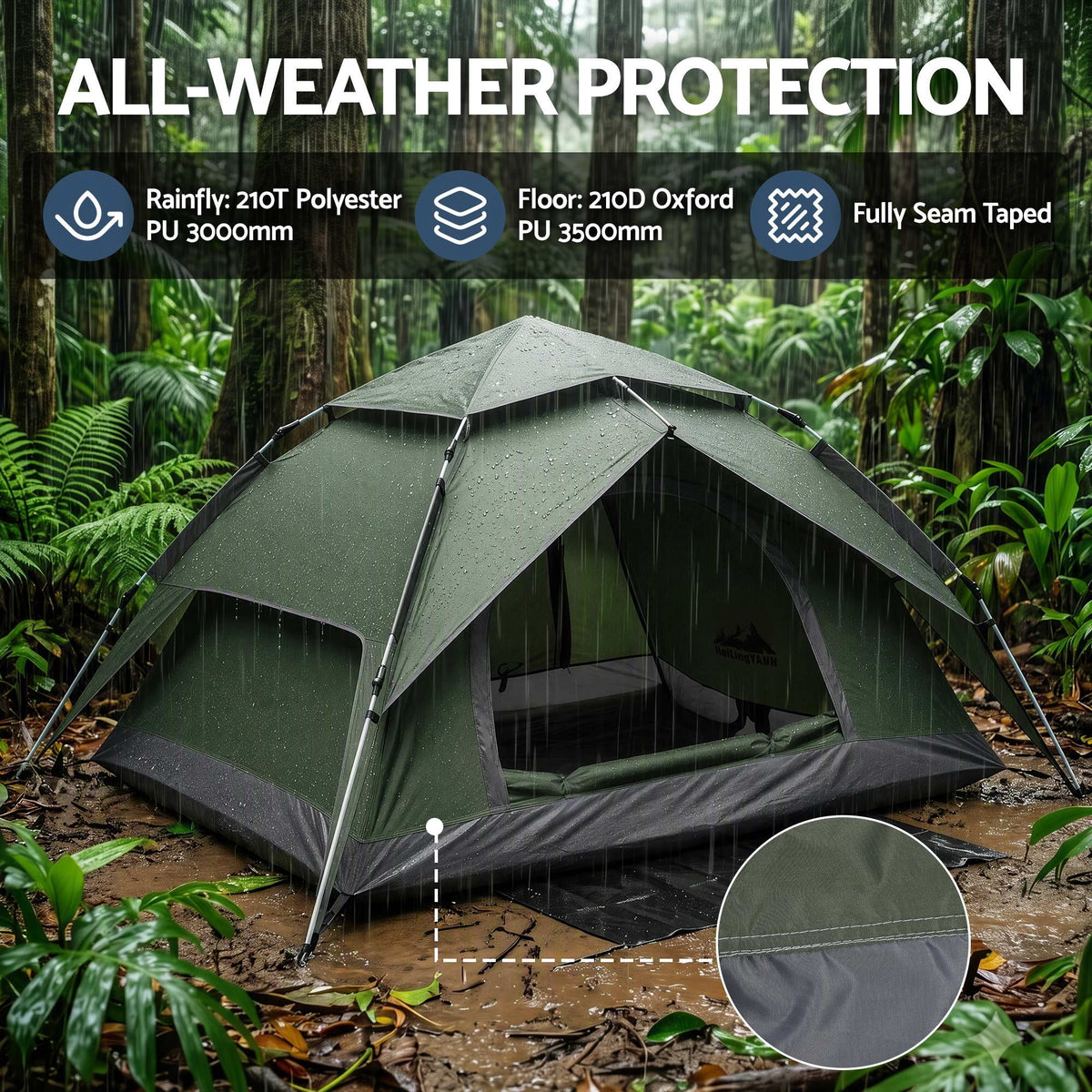 Weisshorn 2-Person Pop-Up Camping Tent