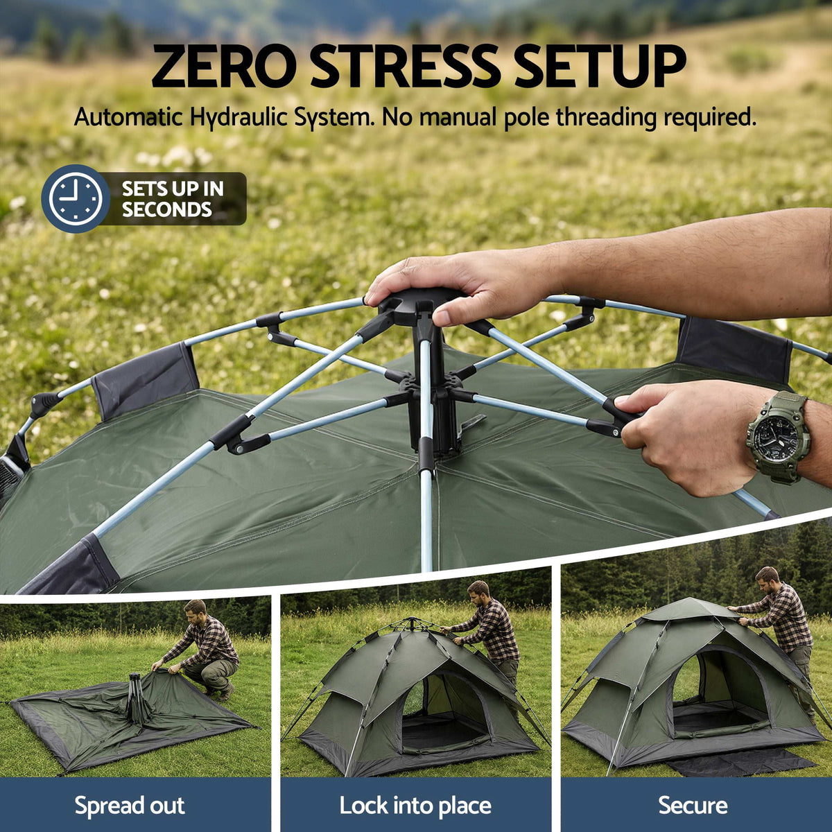 Weisshorn 2-Person Pop-Up Camping Tent