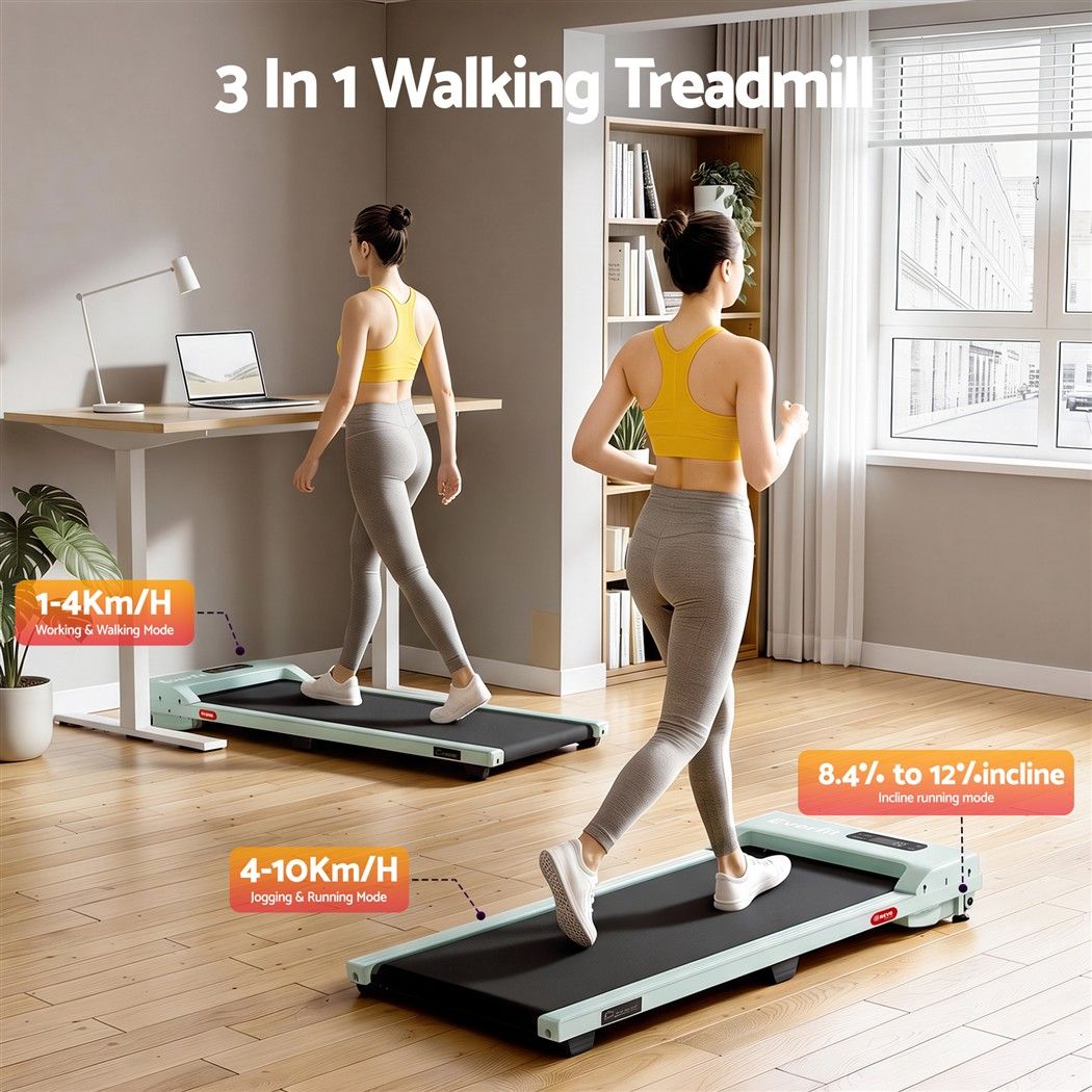 Everfit 3-in-1 Walking Pad Treadmill - Green