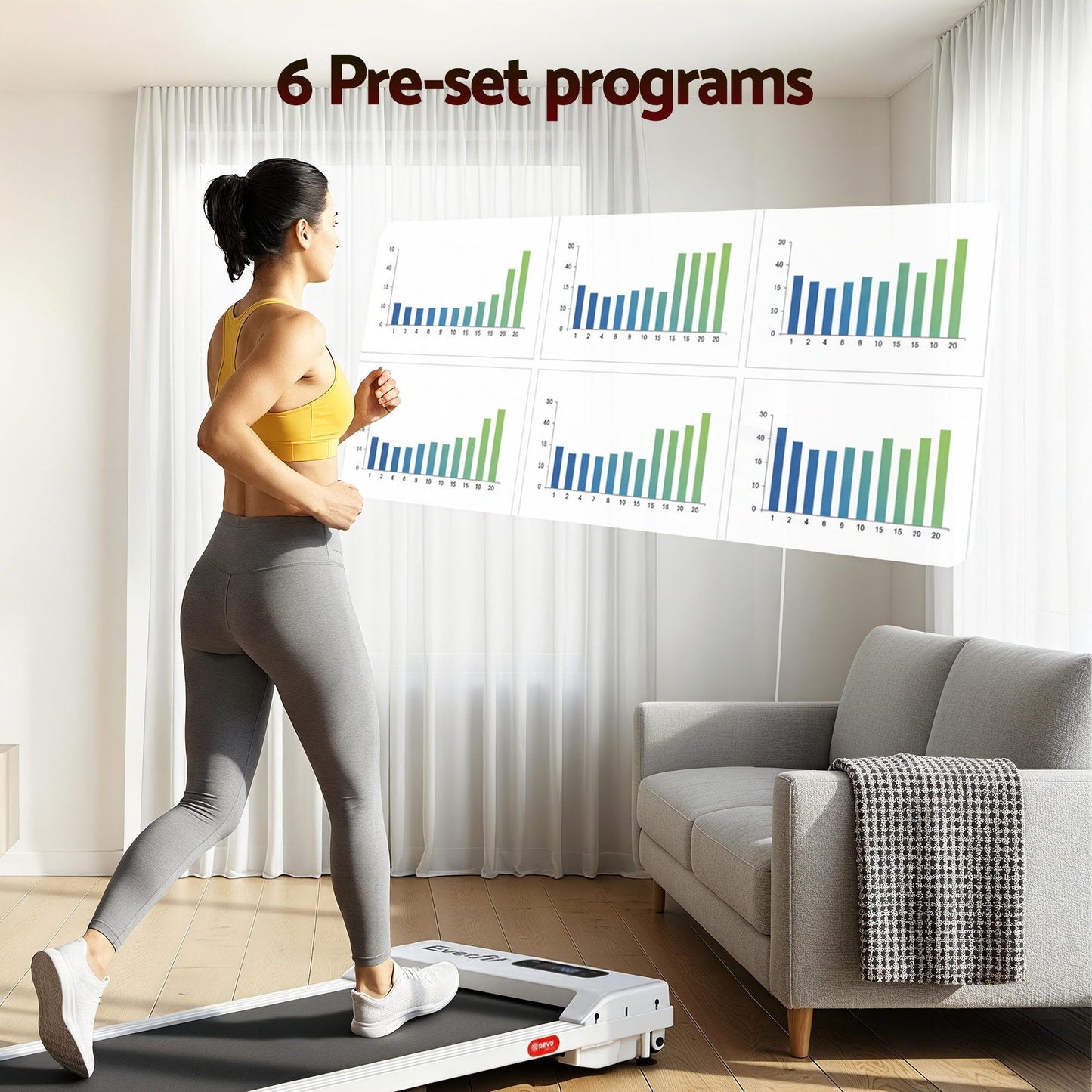 Everfit 3-in-1 Walking Pad Treadmill - White