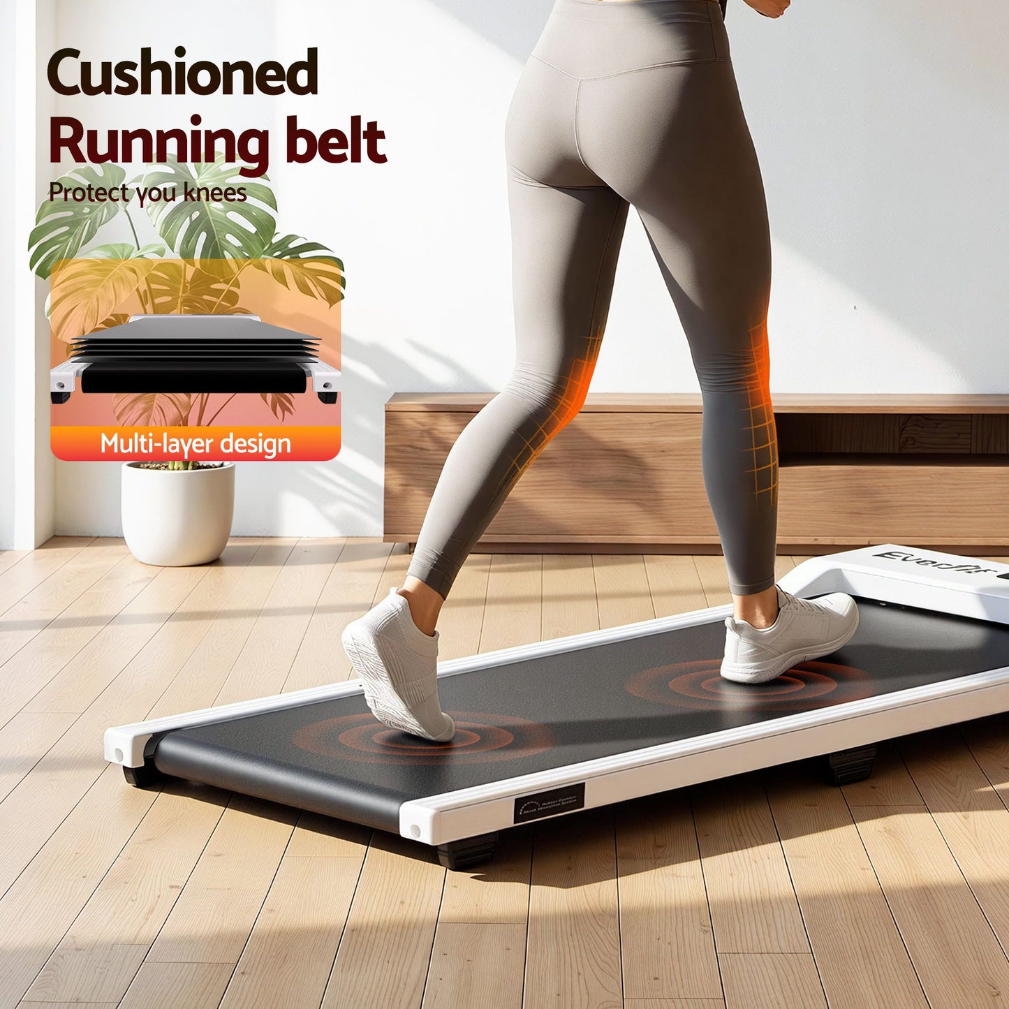 Everfit 3-in-1 Walking Pad Treadmill - White
