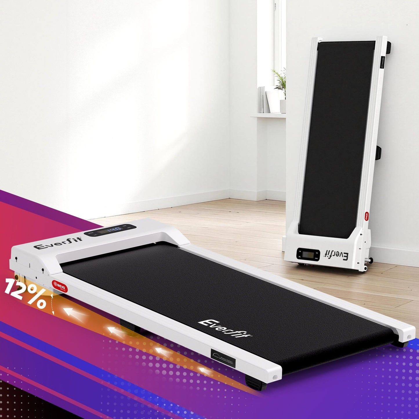 Everfit 3-in-1 Walking Pad Treadmill - White