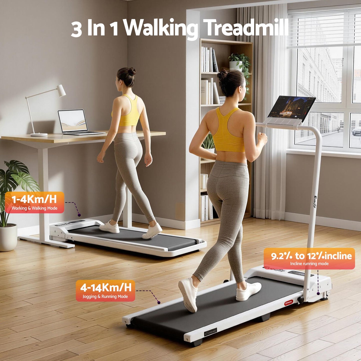 Everfit 3-in-1 Walking Pad Treadmill