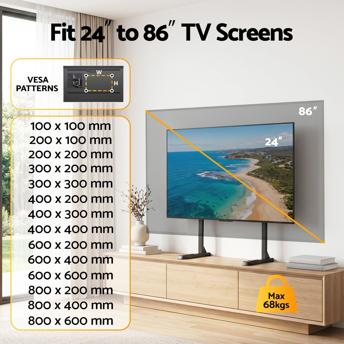 Artiss Universal TV Stand - 24-86 Inch