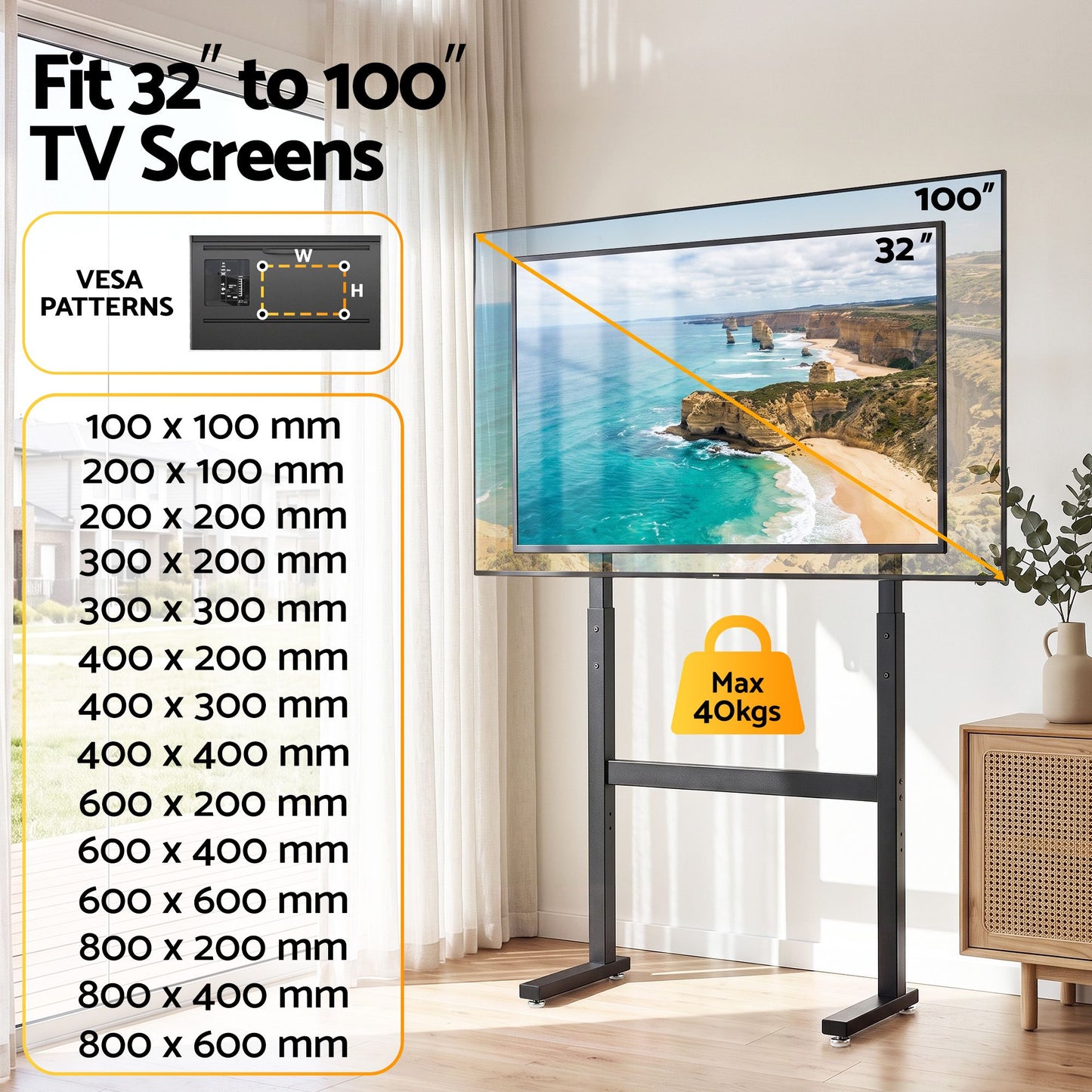 Artiss Floor TV Stand - 32-100 Inch