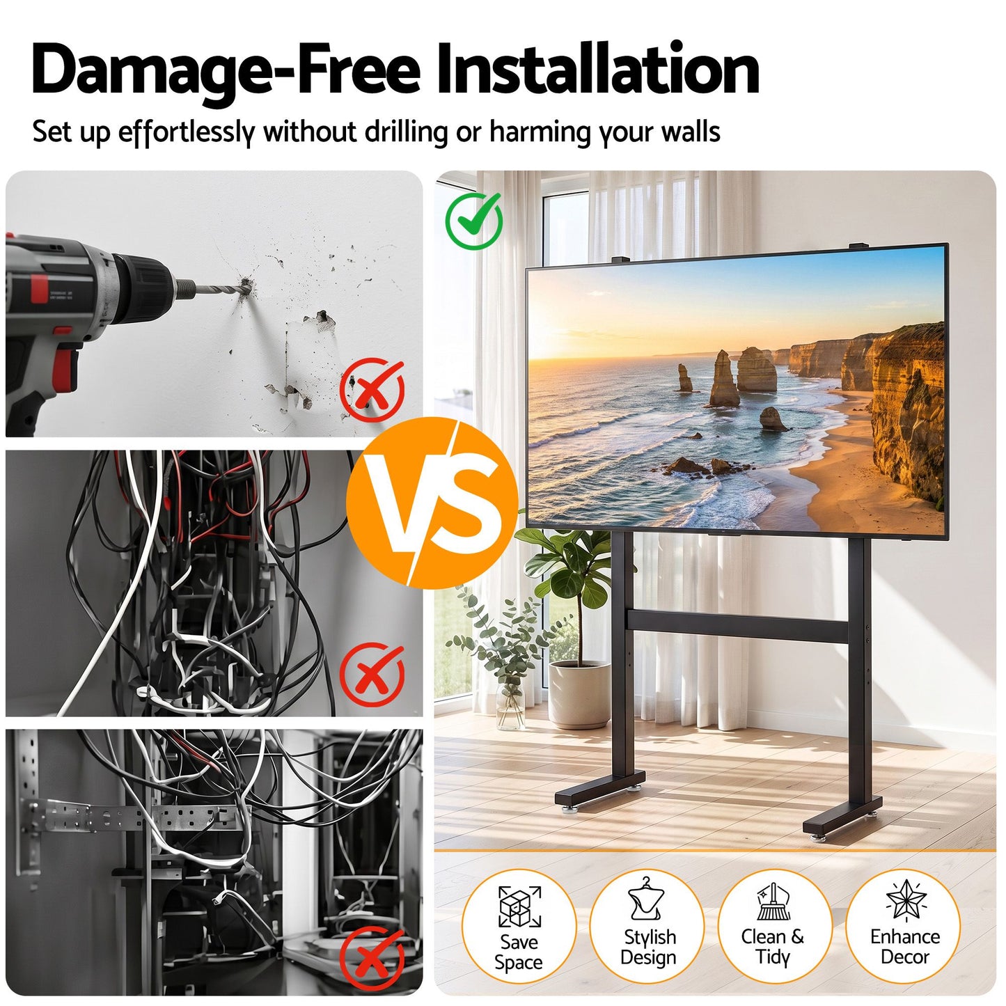 Artiss Floor TV Stand - 32-100 Inch