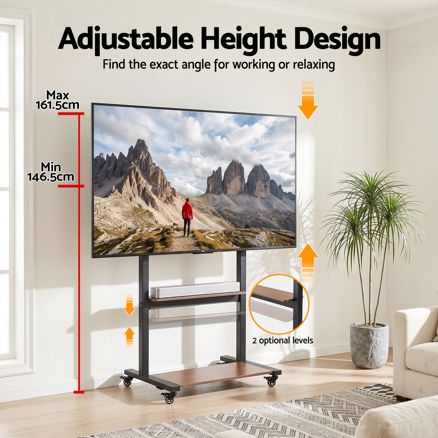 Artiss Mobile TV Stand - 40-100 Inch