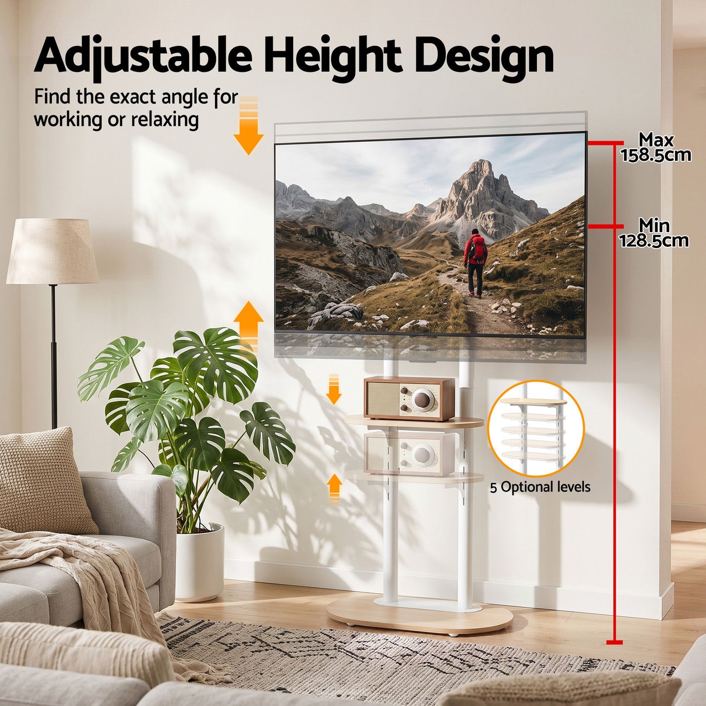 Artiss Mobile TV Floor Stand - 40-75 Inch