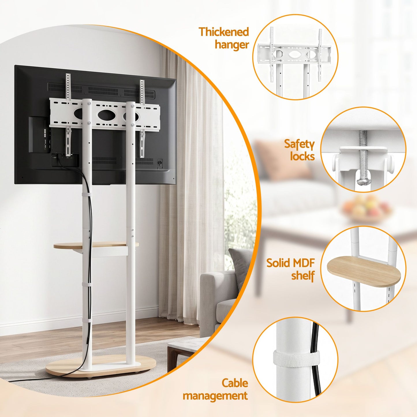 Artiss Mobile TV Floor Stand - 40-75 Inch
