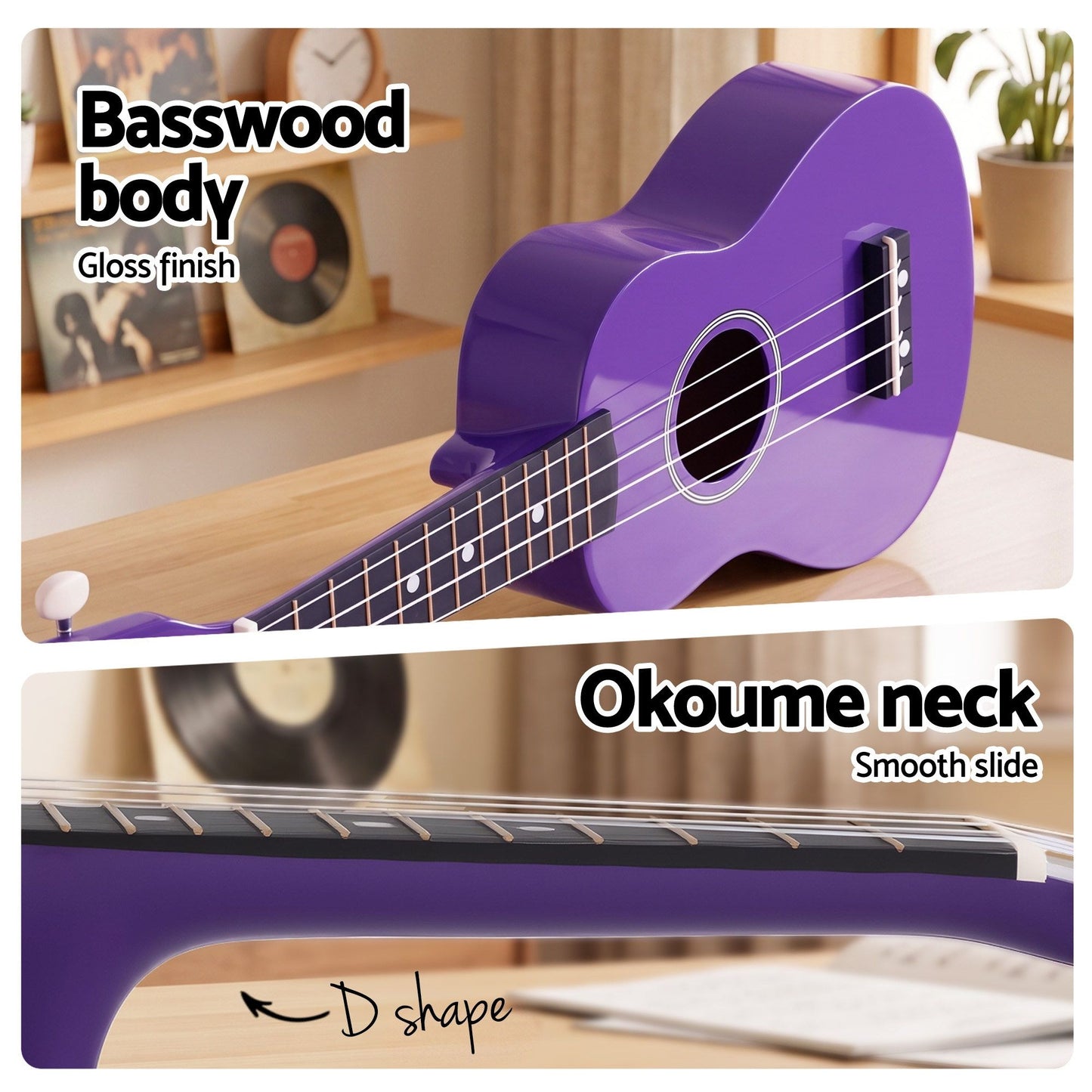 Alpha 21-inch Soprano Ukulele - Purple