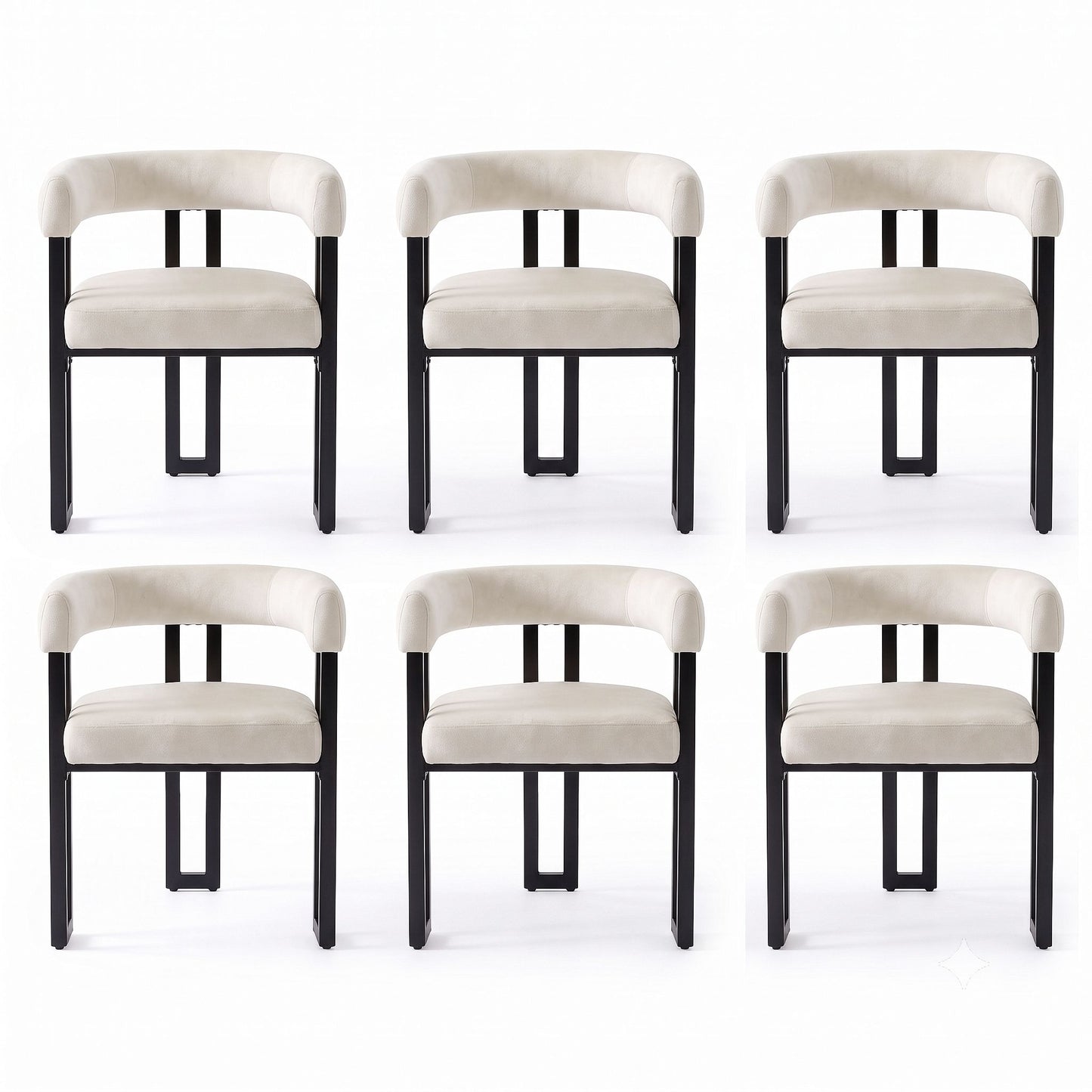Artiss Velvet Dining Chairs - 6 Pack - Beige