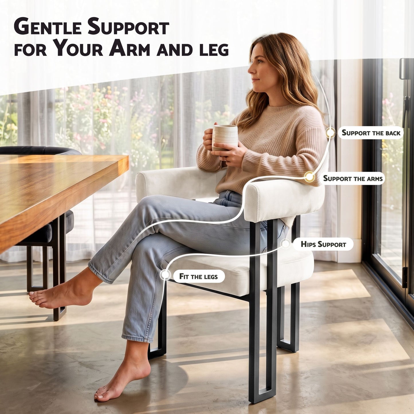 Artiss Velvet Dining Chairs - 6 Pack - Beige